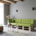 Bild in Galerie-Betrachter laden, Palettenkissen Palettenauflage Schräg Geschnitten Gesteppt Palettenpolster Gartenkissen Garten Kissen Indoor Outdoorkissen Farben und Größen