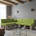 Bild in Galerie-Betrachter laden, Palettenkissen Palettenauflage Schräg Geschnitten Gesteppt Palettenpolster Gartenkissen Garten Kissen Indoor Outdoorkissen Farben und Größen