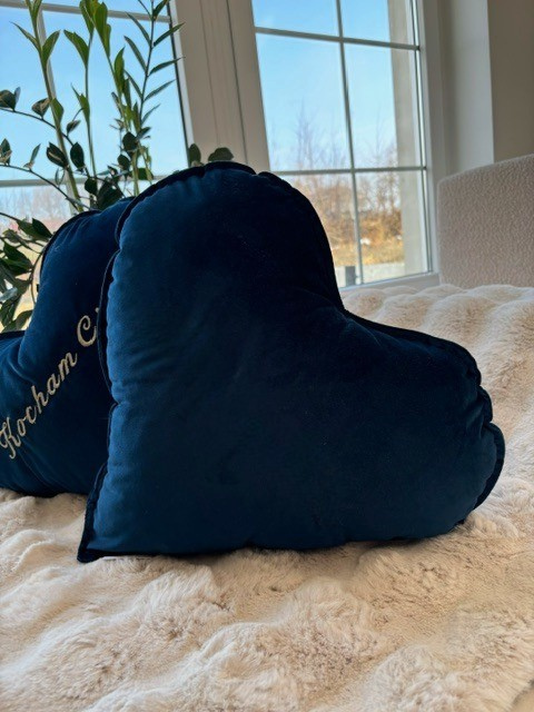 Coussin coeur en velours pour la Saint Valentin avec broderie personnalisée