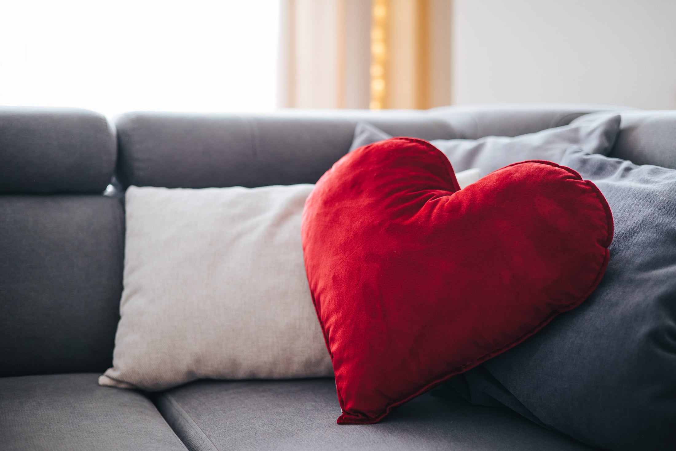 Coussin coeur en velours pour la Saint Valentin avec broderie personnalisée