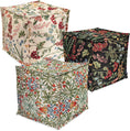 Charger l'image dans la visionneuse de la galerie, Pouf ottoman garni de perles EPS Tabouret Tabouret 40x40x40cm Thème printemps Thème fleur
