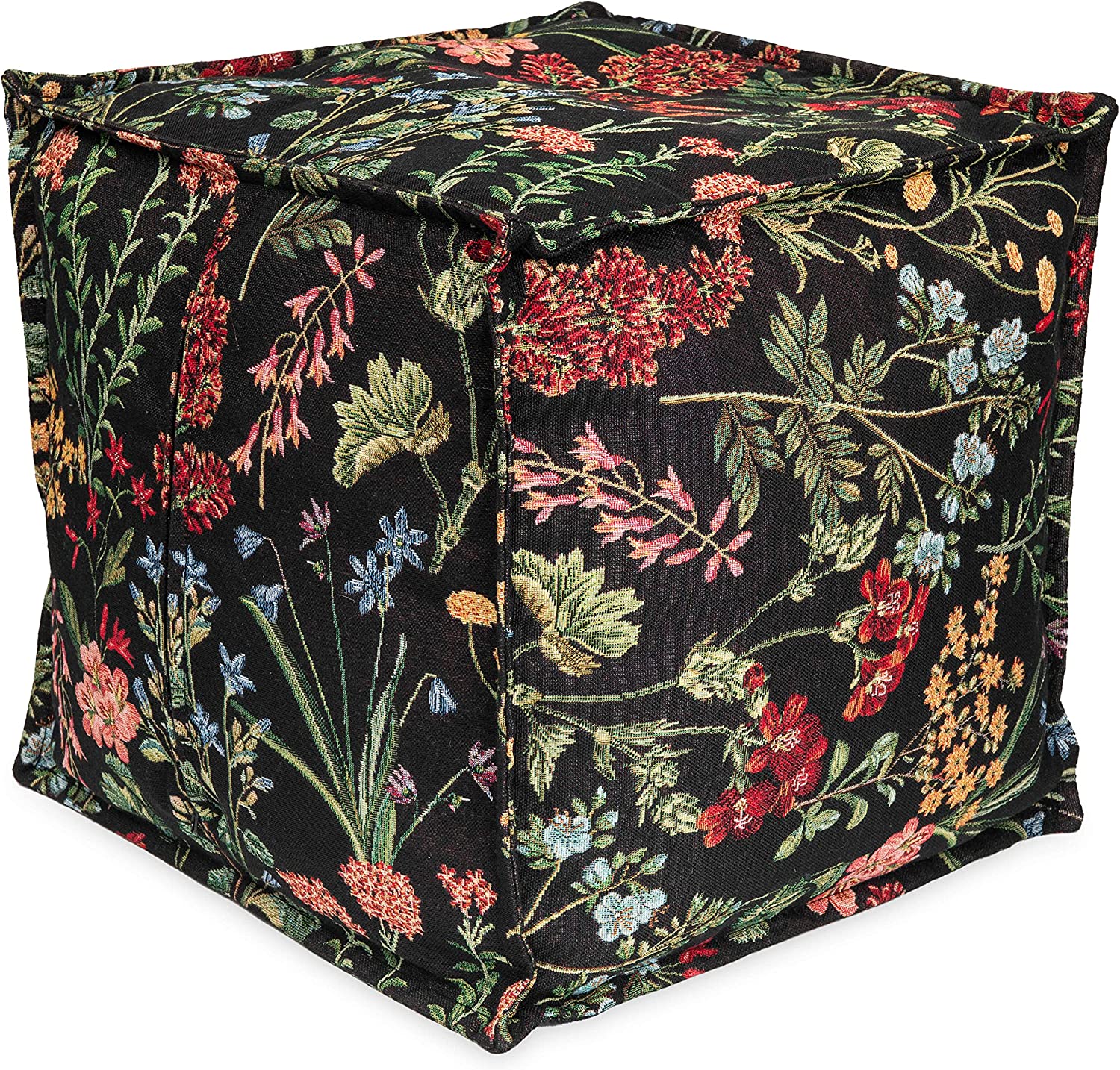 Pouf ottoman garni de perles EPS Tabouret Tabouret 40x40x40cm Thème printemps Thème fleur