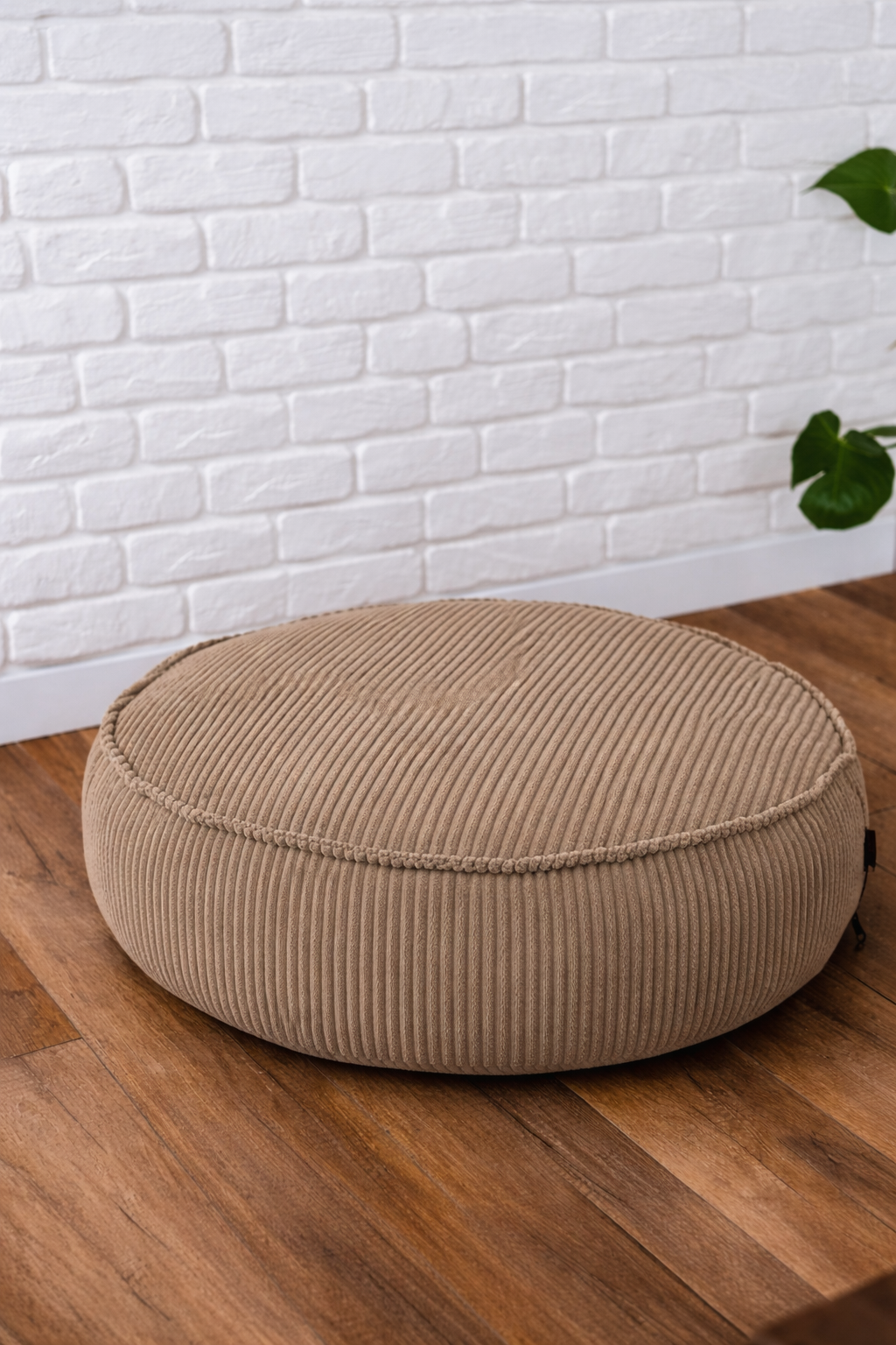 Pouf rond en velours côtelé, parfait pour un enfant - confort pour votre petit
