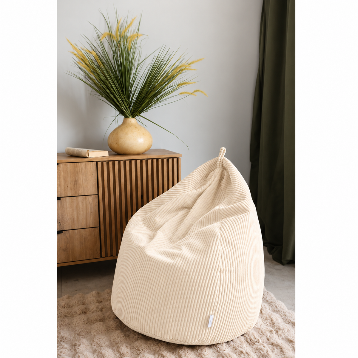 Bean bag Pouf en velours côtelé