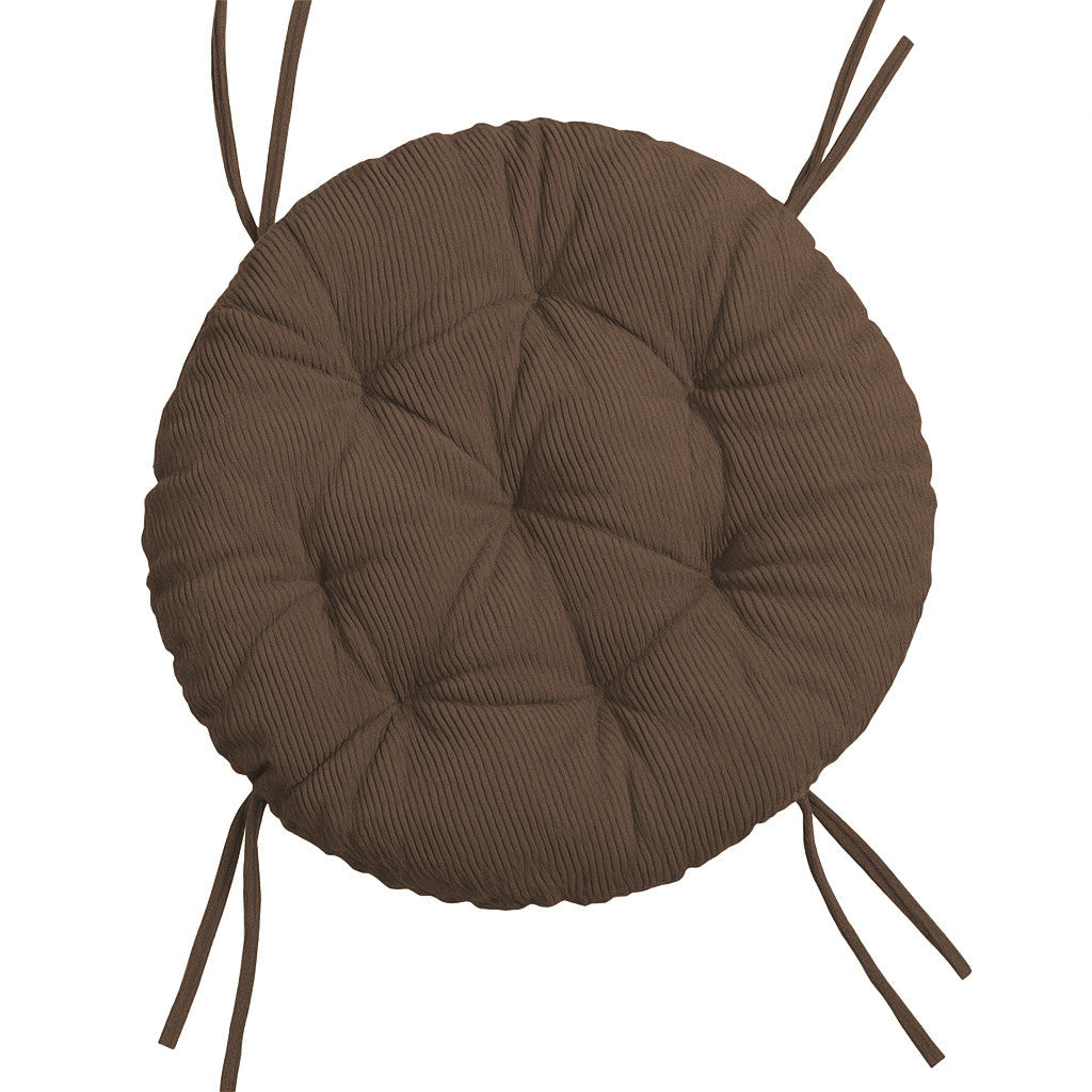 Papasan rotondo cuscino trapuntato in velluto a coste