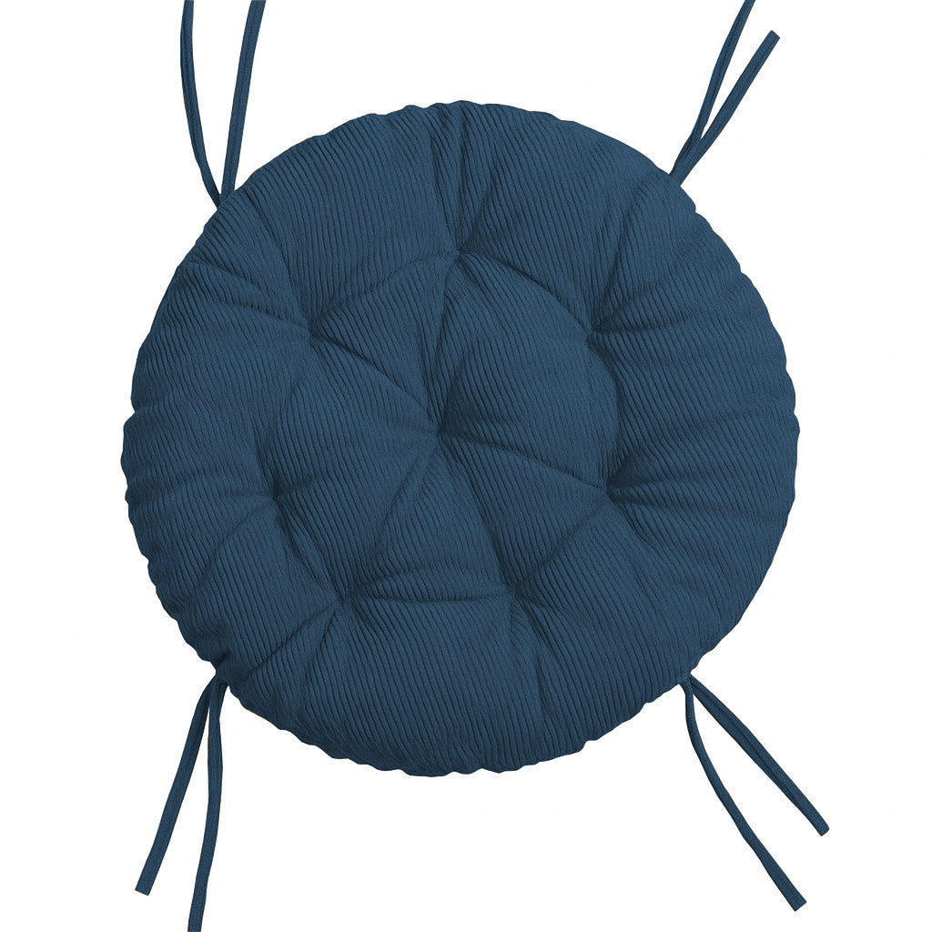 Papasan rotondo cuscino trapuntato in velluto a coste