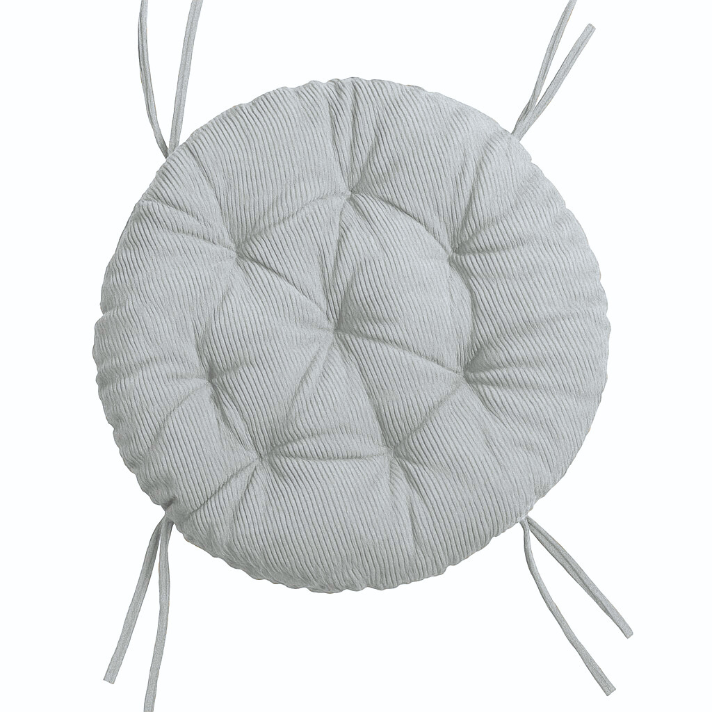 Papasan rotondo cuscino trapuntato in velluto a coste