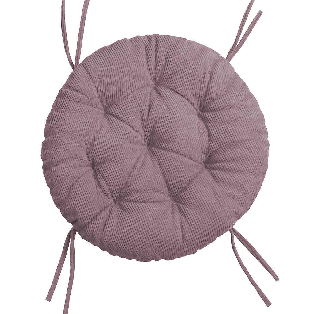 Papasan rotondo cuscino trapuntato in velluto a coste