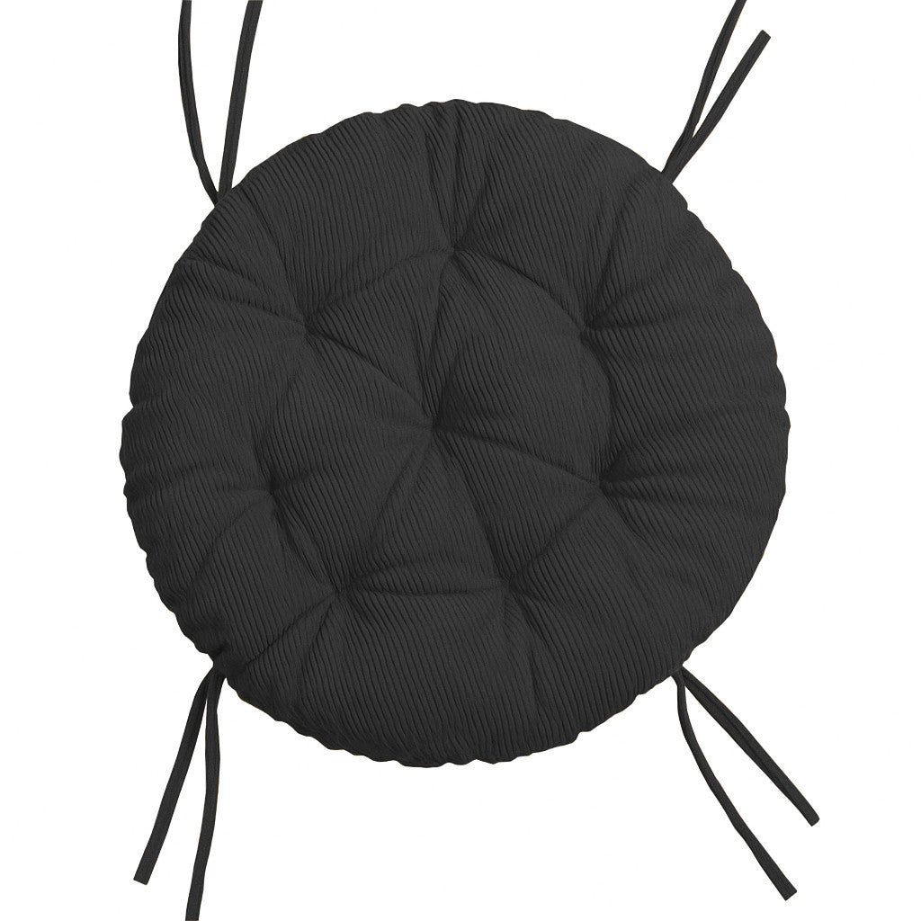 Papasan rotondo cuscino trapuntato in velluto a coste