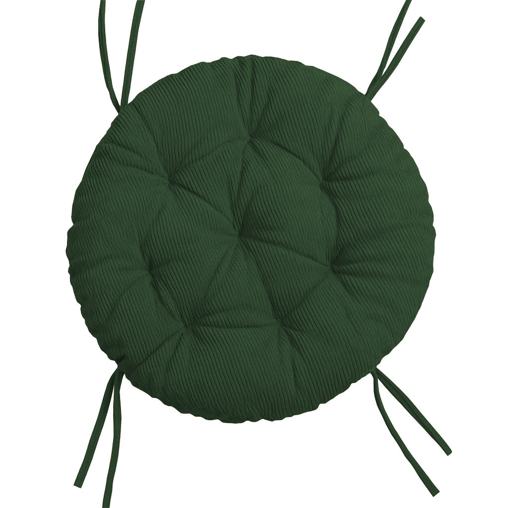 Papasan rotondo cuscino trapuntato in velluto a coste