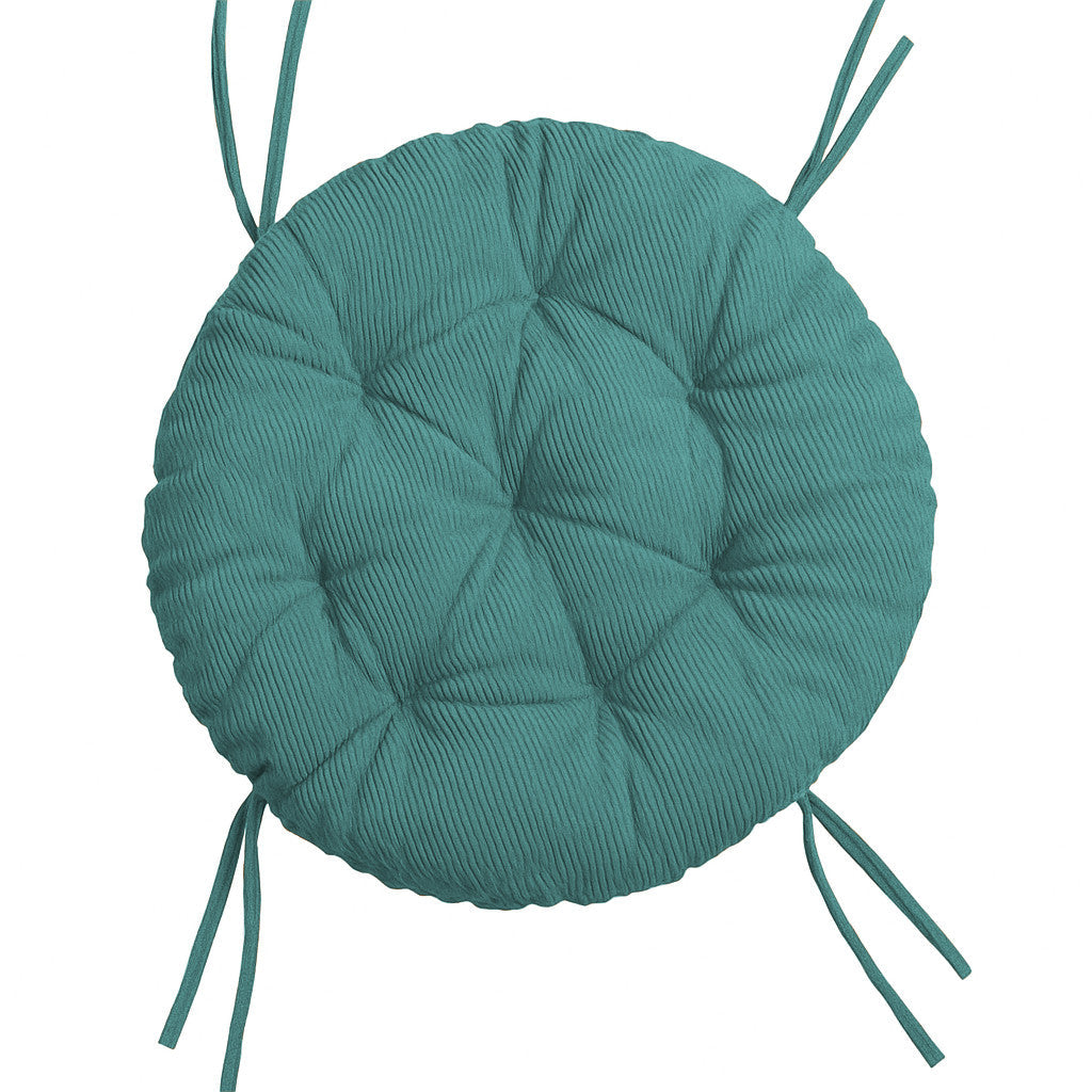 Papasan rotondo cuscino trapuntato in velluto a coste