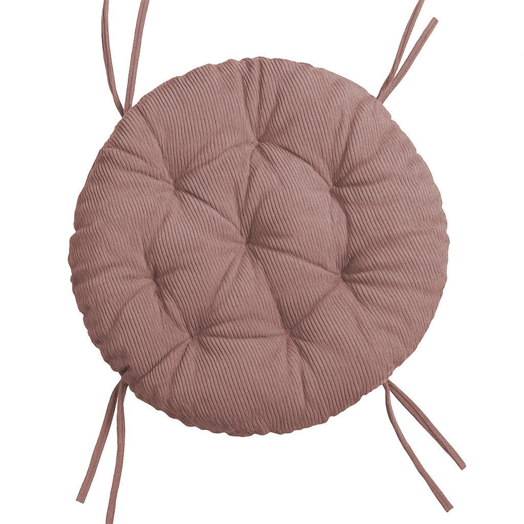 Papasan rotondo cuscino trapuntato in velluto a coste