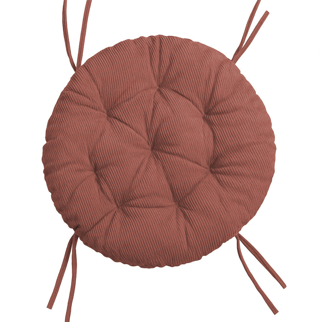 Papasan rotondo cuscino trapuntato in velluto a coste