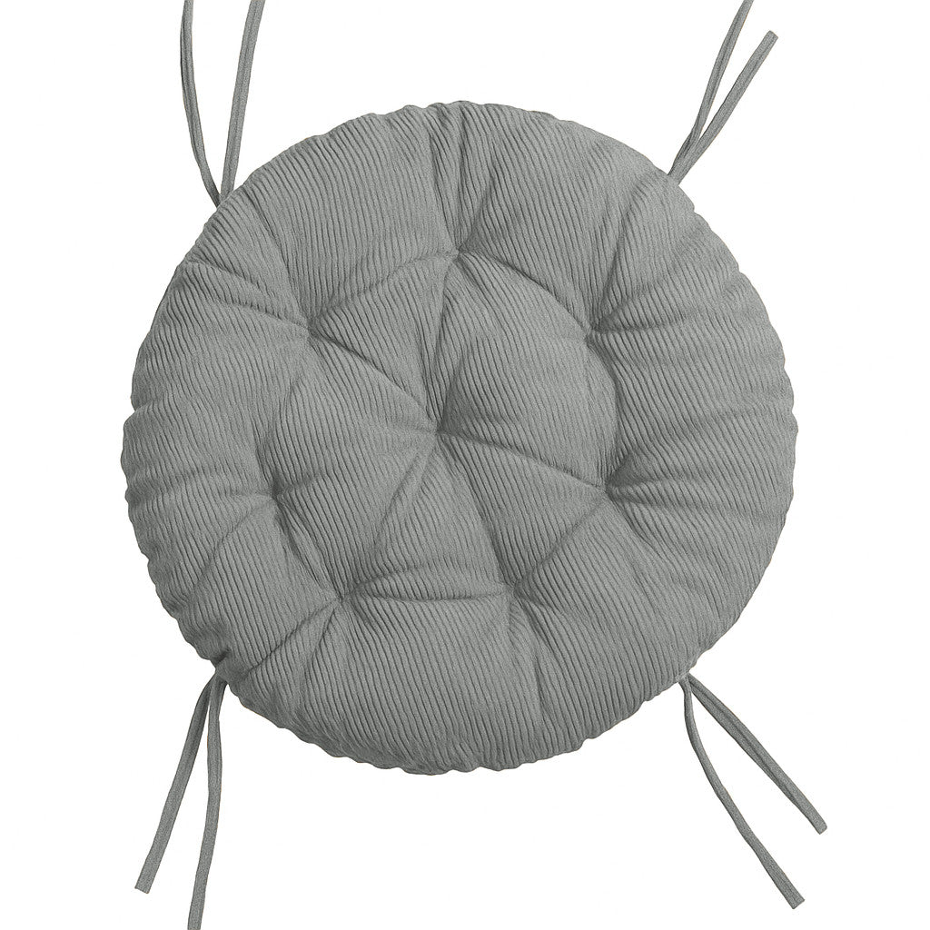 Papasan rotondo cuscino trapuntato in velluto a coste