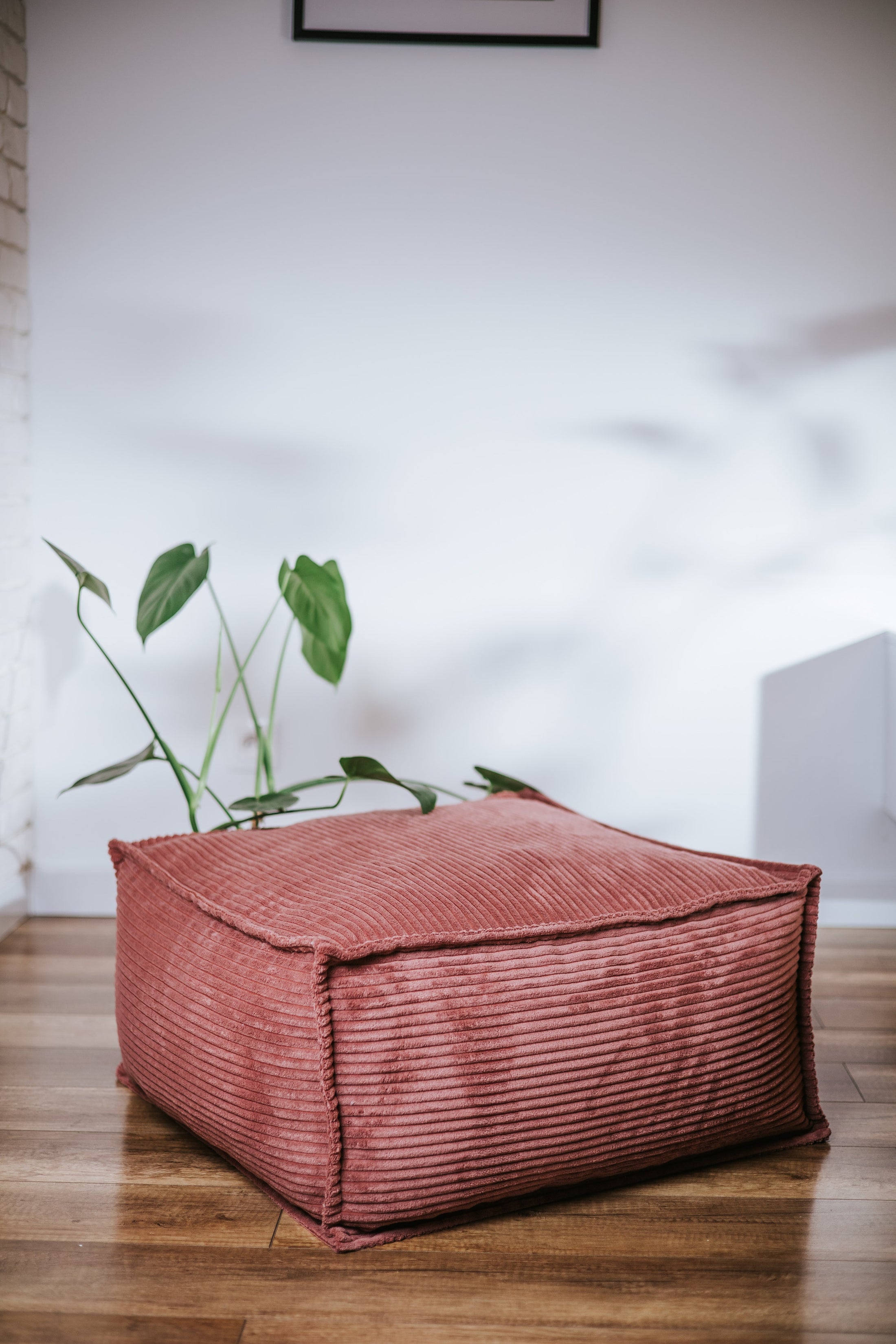 Pouf a sacco quadrato per bambini, sgabello in velluto a coste, ideale per la cameretta dei bambini