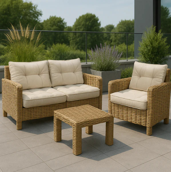 Set di cuscini da salotto trapuntati con cuscini per mobili in rattan