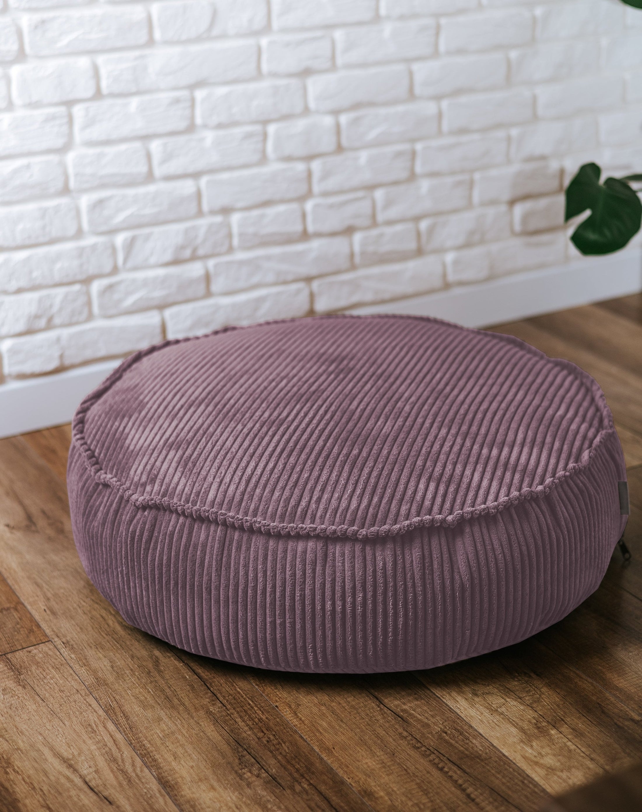 Pouf rotondo in velluto a coste, perfetto per un bambino - comfort per il tuo piccolo