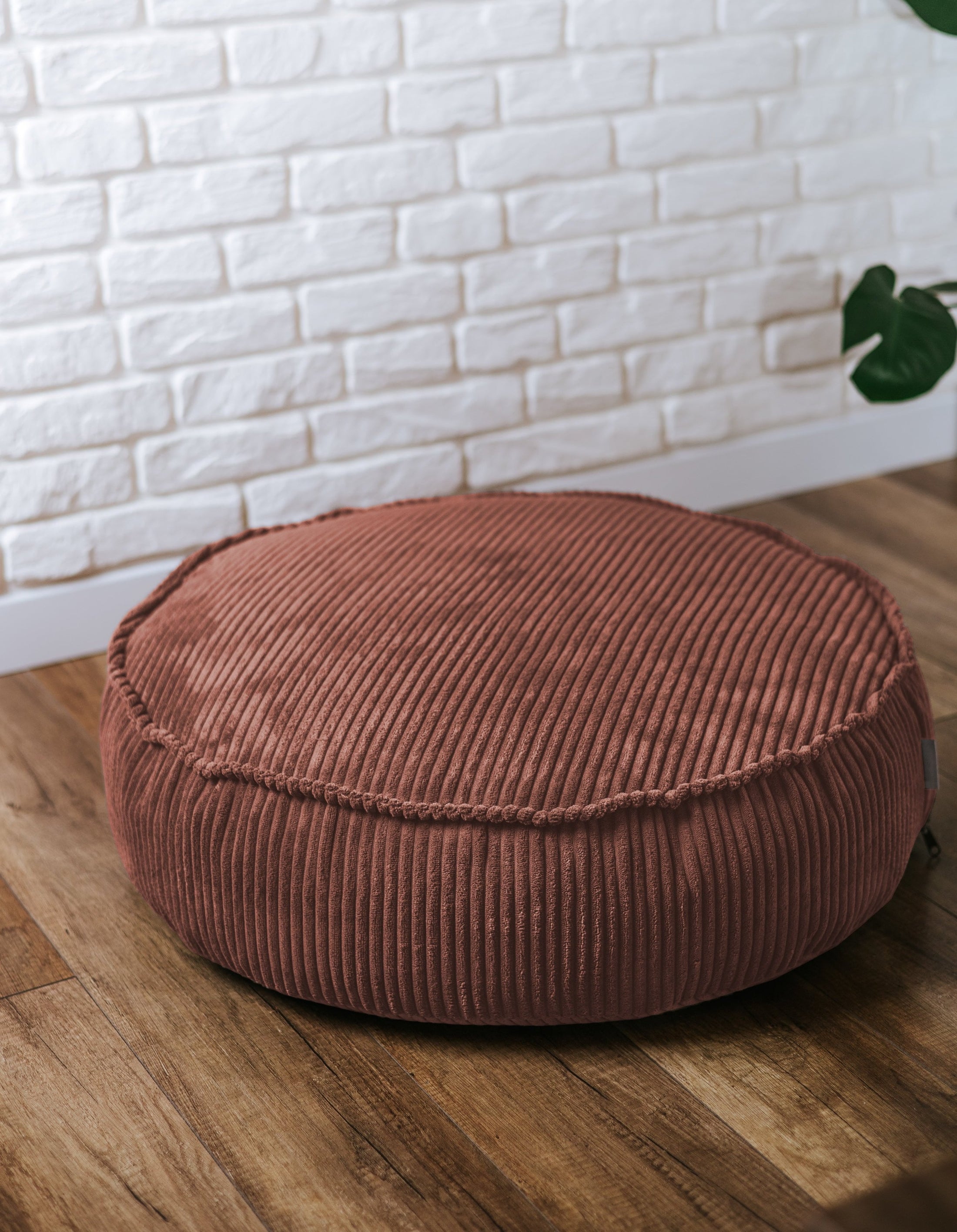 Pouf rotondo in velluto a coste, perfetto per un bambino - comfort per il tuo piccolo