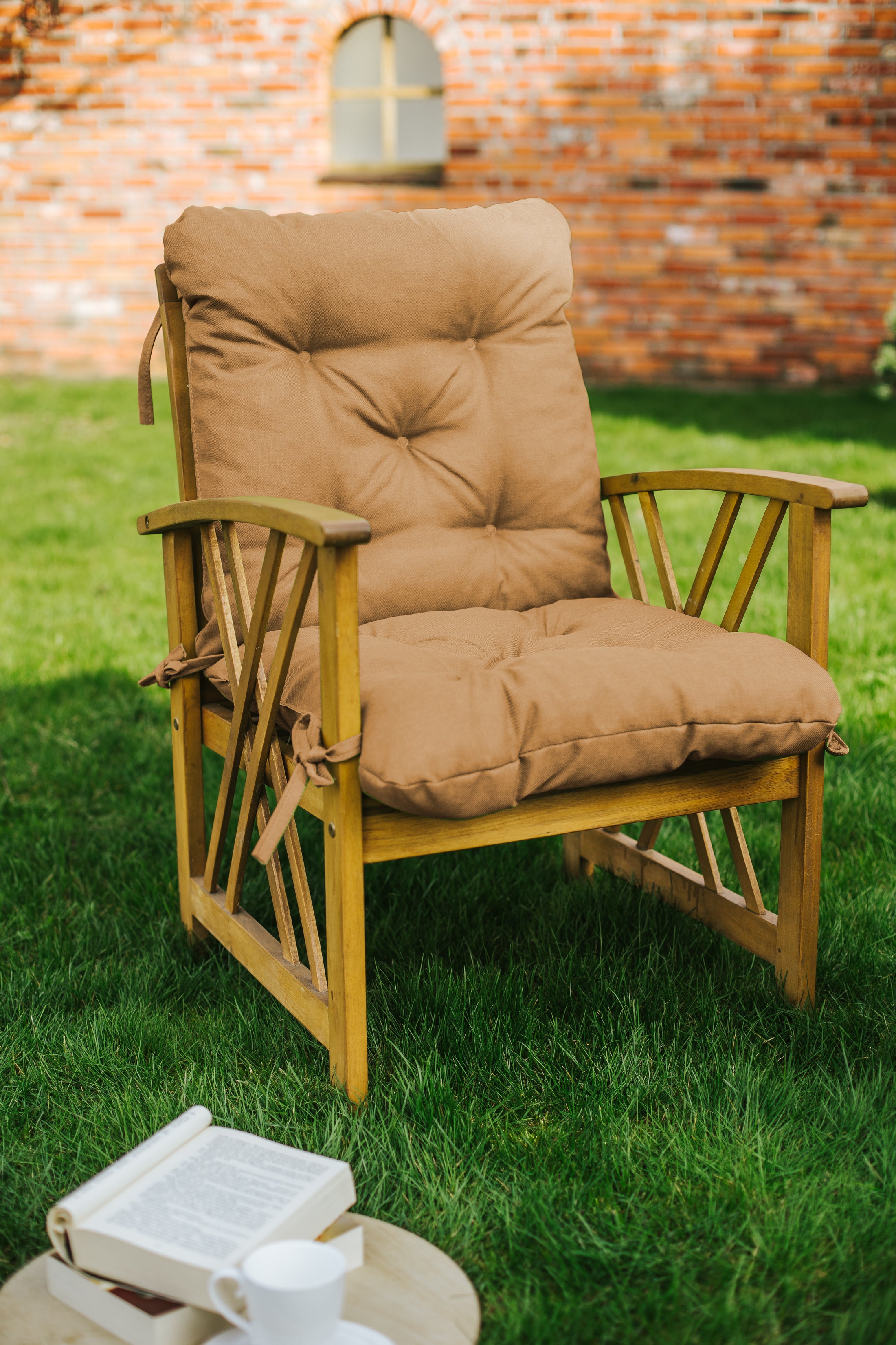 chilly pilley Gartenstuhl Sitzkissen Relax 2 Teilig Kissen Hochlehner Sessel Sitzauflage Gartenschaukelkissen Gartenkissen Garten Kissen Sitzpolster viele Farben