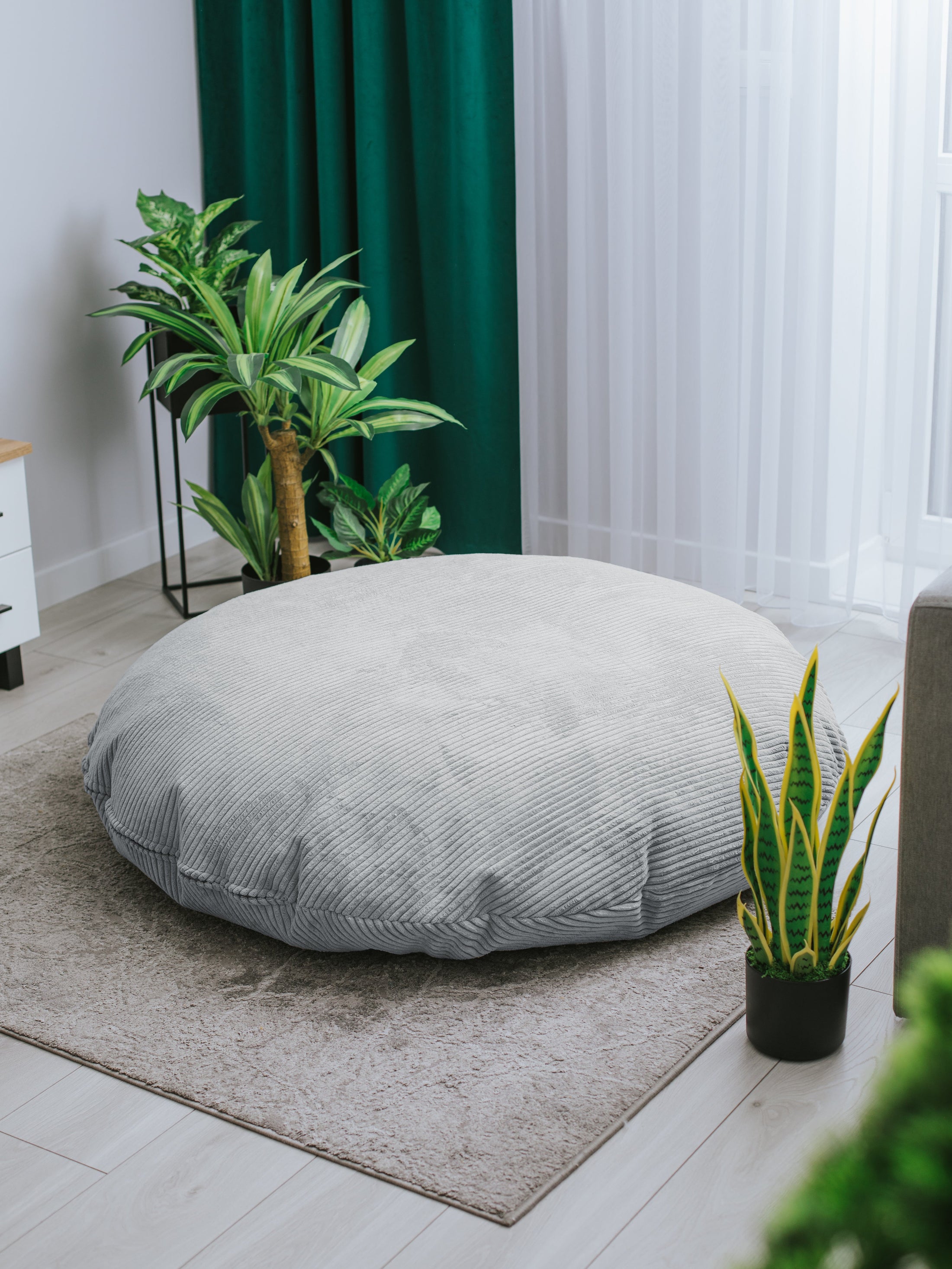 Sitzsack Beanbag Bodenkissen Cord - Sitzsack zum Entspannen im Wohnzimmer, auf der Terrasse und im Garten