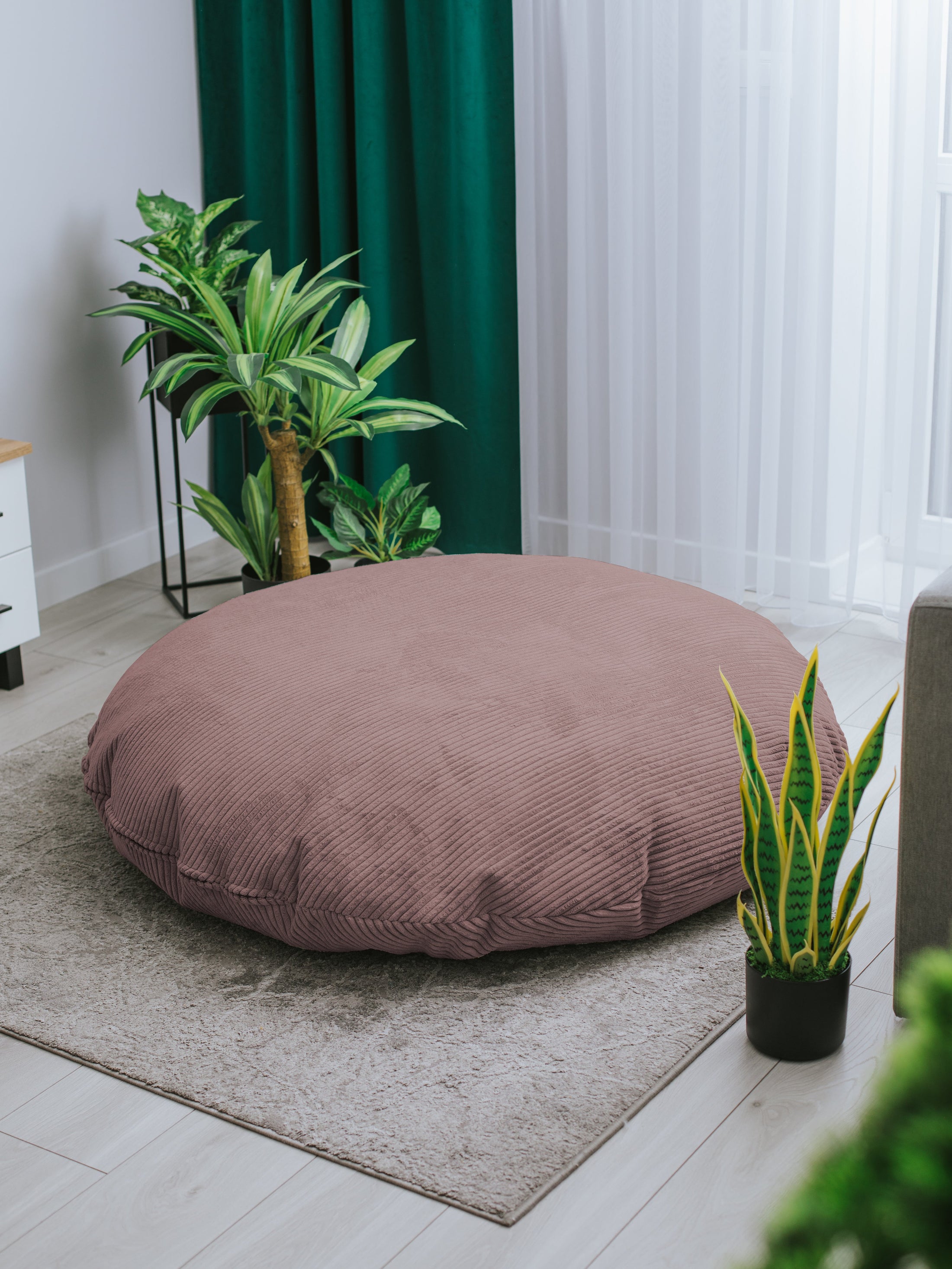 Sitzsack Beanbag Bodenkissen Cord - Sitzsack zum Entspannen im Wohnzimmer, auf der Terrasse und im Garten