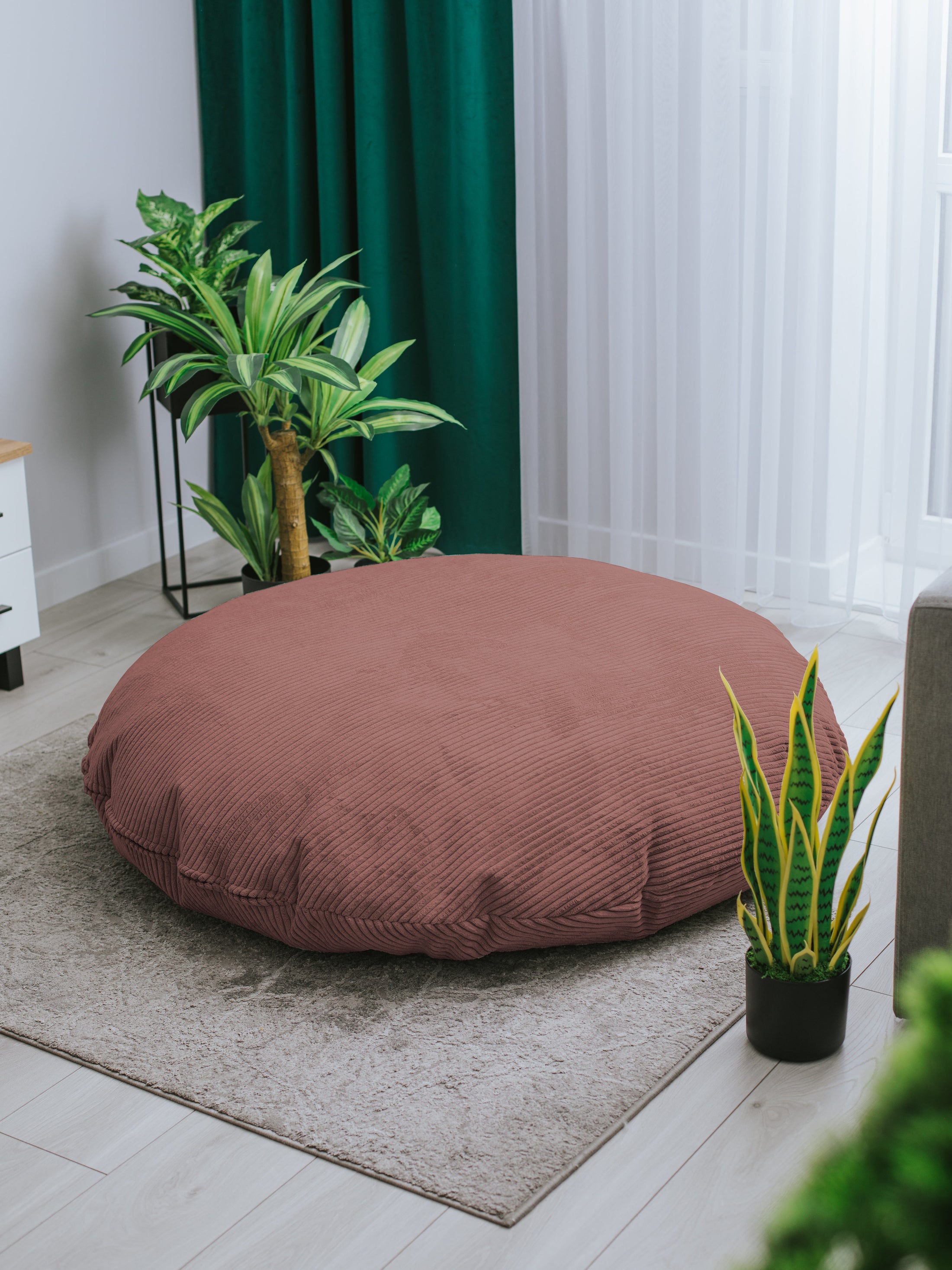 Sitzsack Beanbag Bodenkissen Cord - Sitzsack zum Entspannen im Wohnzimmer, auf der Terrasse und im Garten