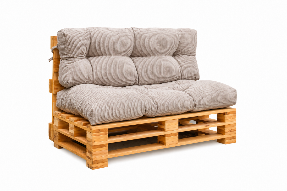 Palettenkissen OSLO CORD – gesteppte Kissen für Palettenmöbel – Indoor