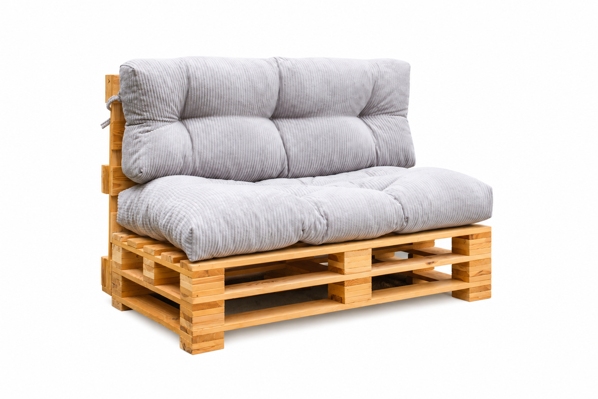 Palettenkissen OSLO CORD – gesteppte Kissen für Palettenmöbel – Indoor