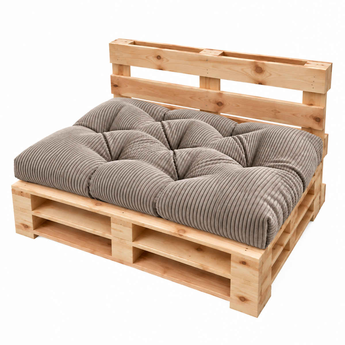 Palettenkissen OSLO CORD – gesteppte Kissen für Palettenmöbel – Indoor