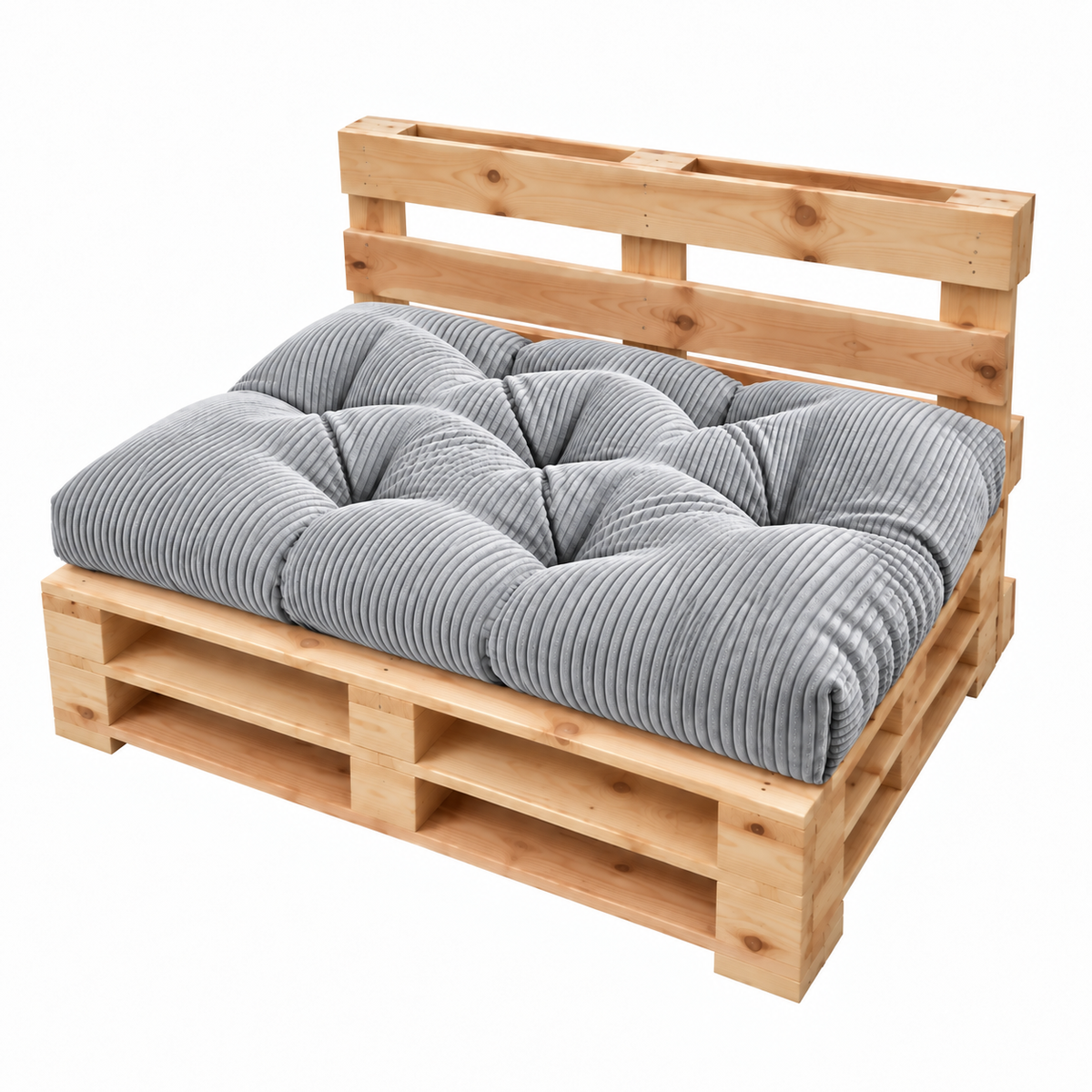 Palettenkissen OSLO CORD – gesteppte Kissen für Palettenmöbel – Indoor