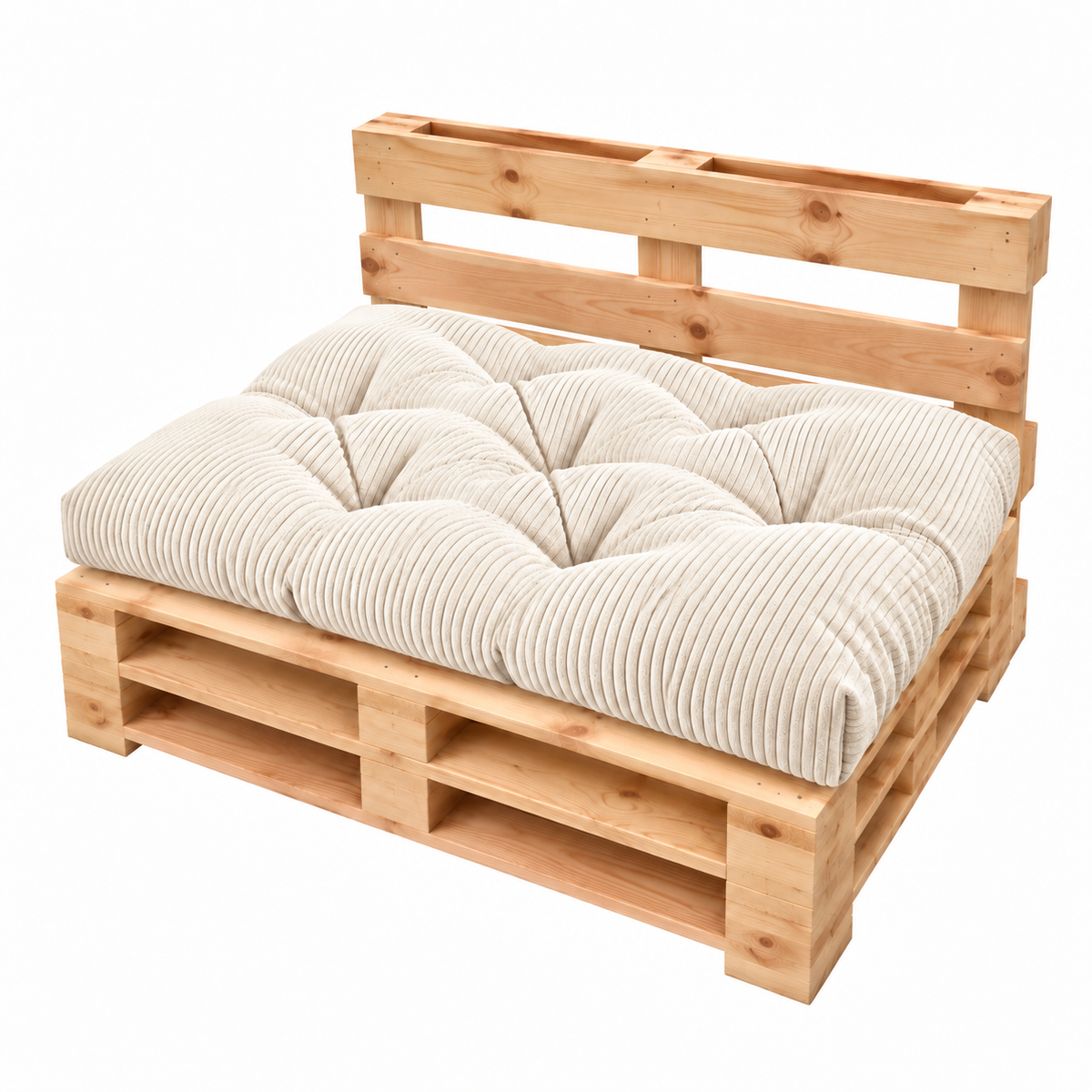 Palettenkissen OSLO CORD – gesteppte Kissen für Palettenmöbel – Indoor
