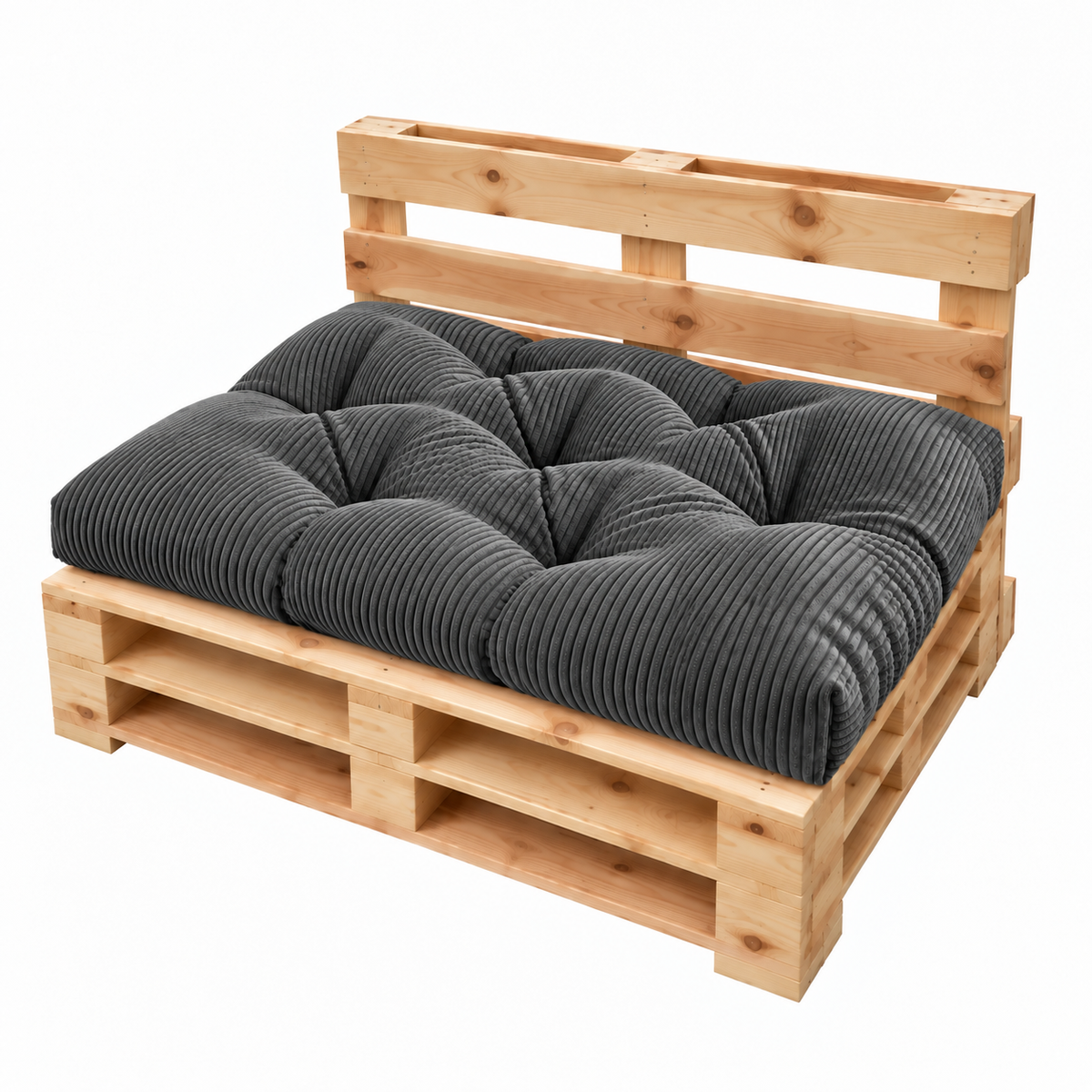 Palettenkissen OSLO CORD – gesteppte Kissen für Palettenmöbel – Indoor