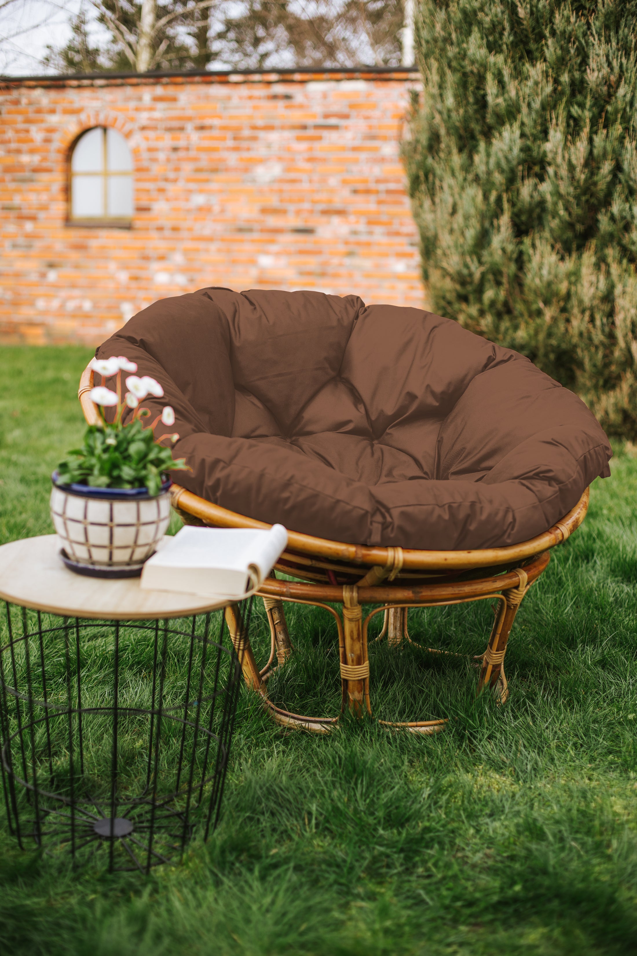 Cojín de silla Papasan acolchado con redondo