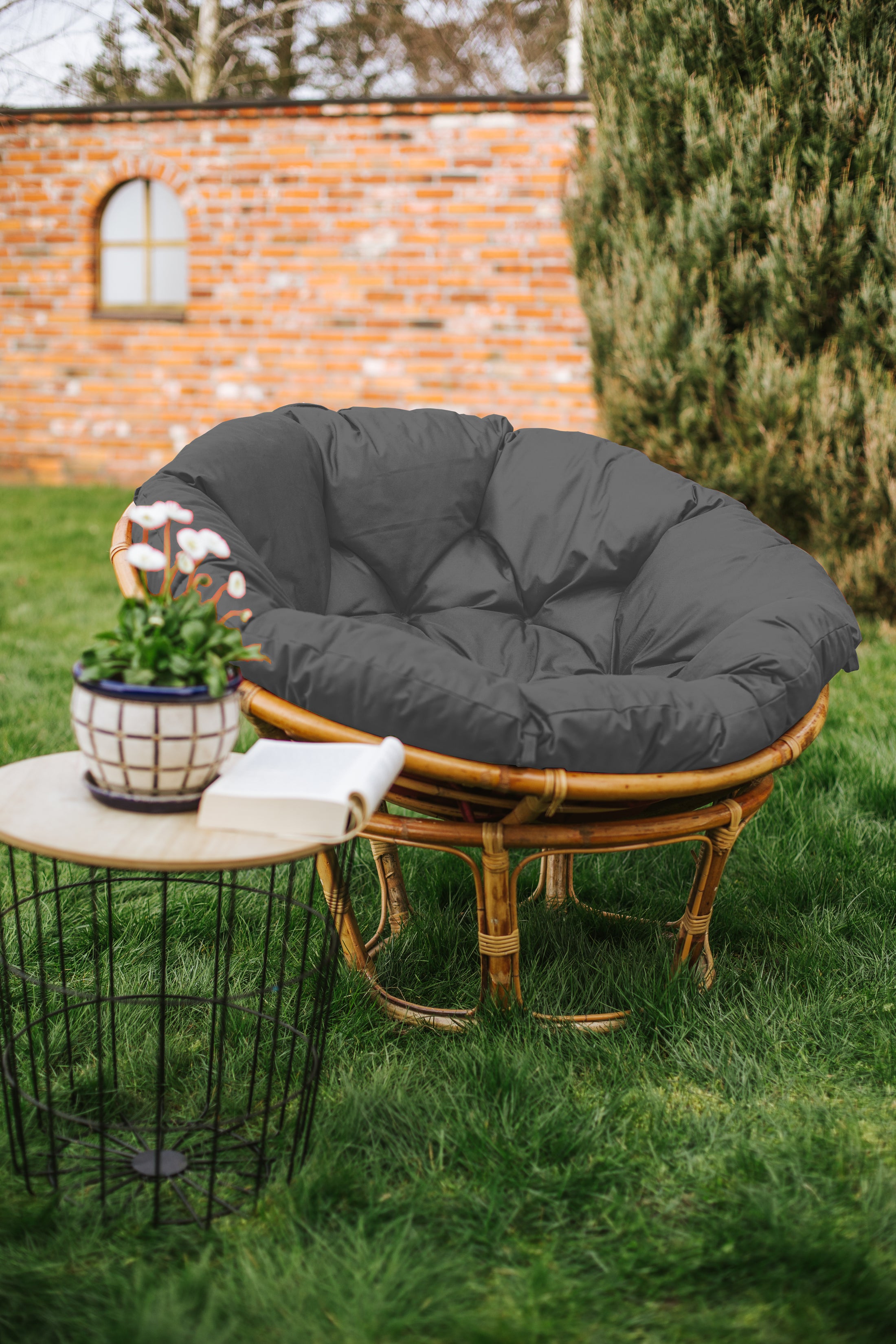 Papasan IMPERMEABILE Cuscino per la poltrona Papasan cuscino per sedia in rattan cuscino per poltrona trapuntato con passanti 