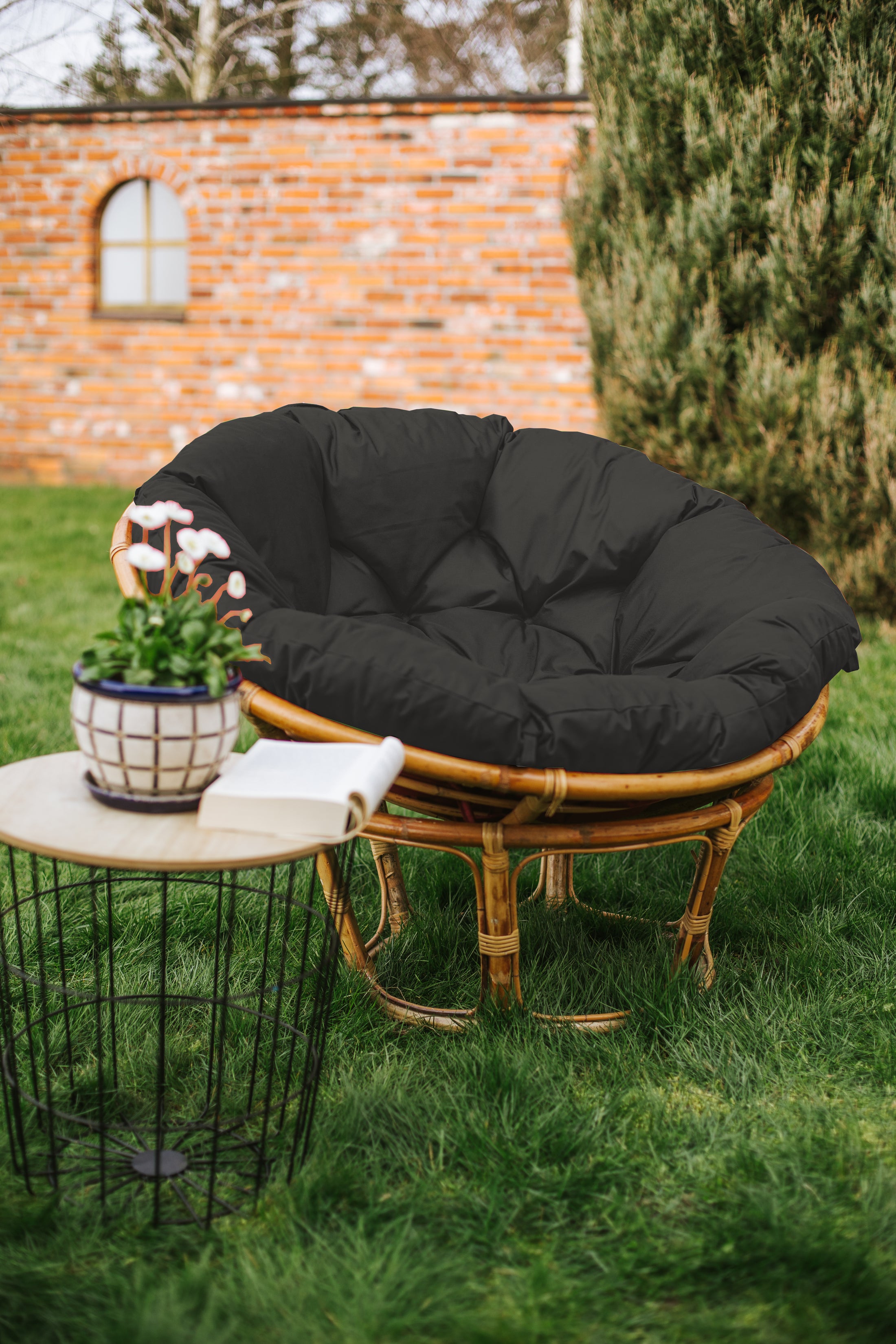 Papasan IMPERMEABILE Cuscino per la poltrona Papasan cuscino per sedia in rattan cuscino per poltrona trapuntato con passanti 