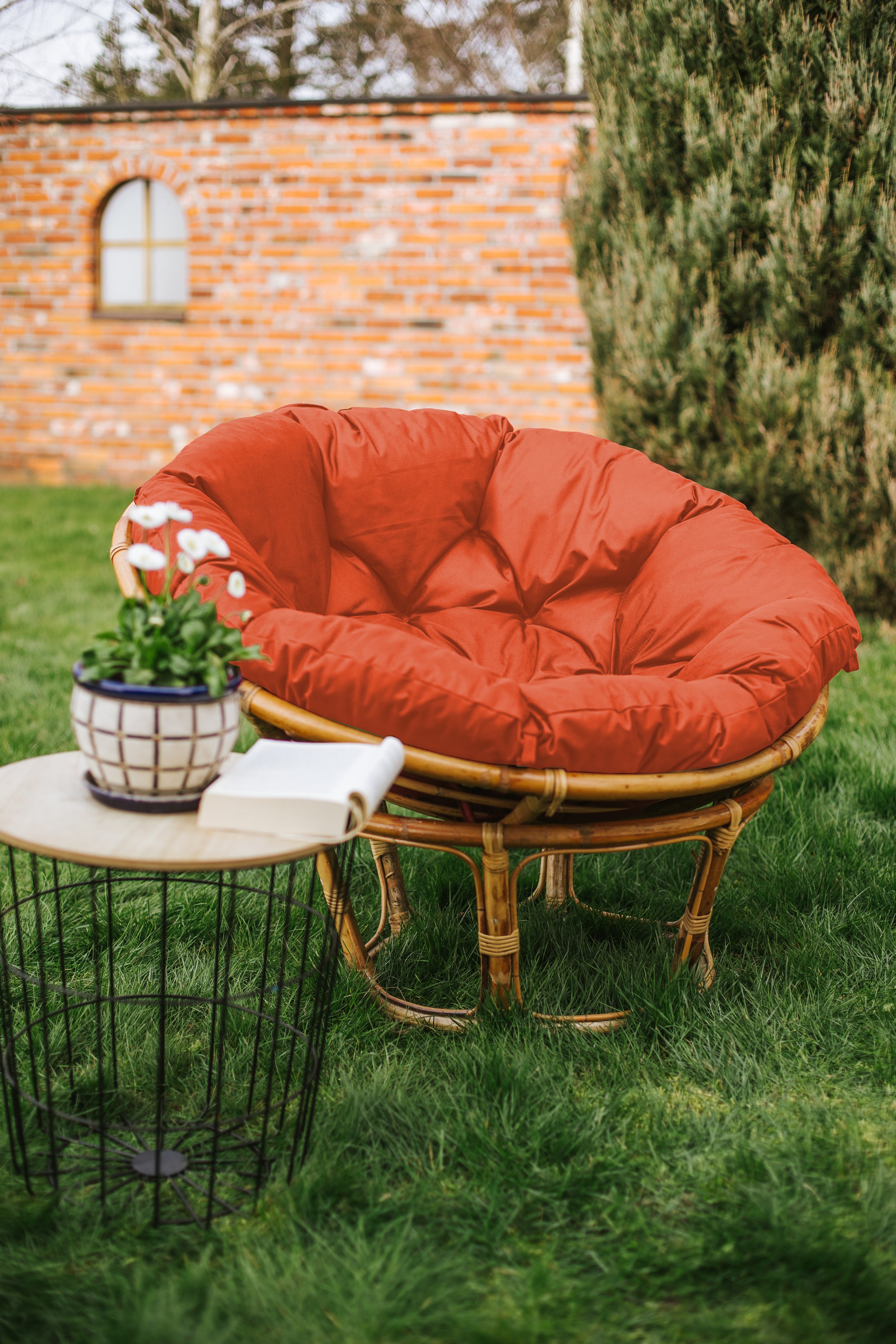 Papasan IMPERMEABILE Cuscino per la poltrona Papasan cuscino per sedia in rattan cuscino per poltrona trapuntato con passanti 