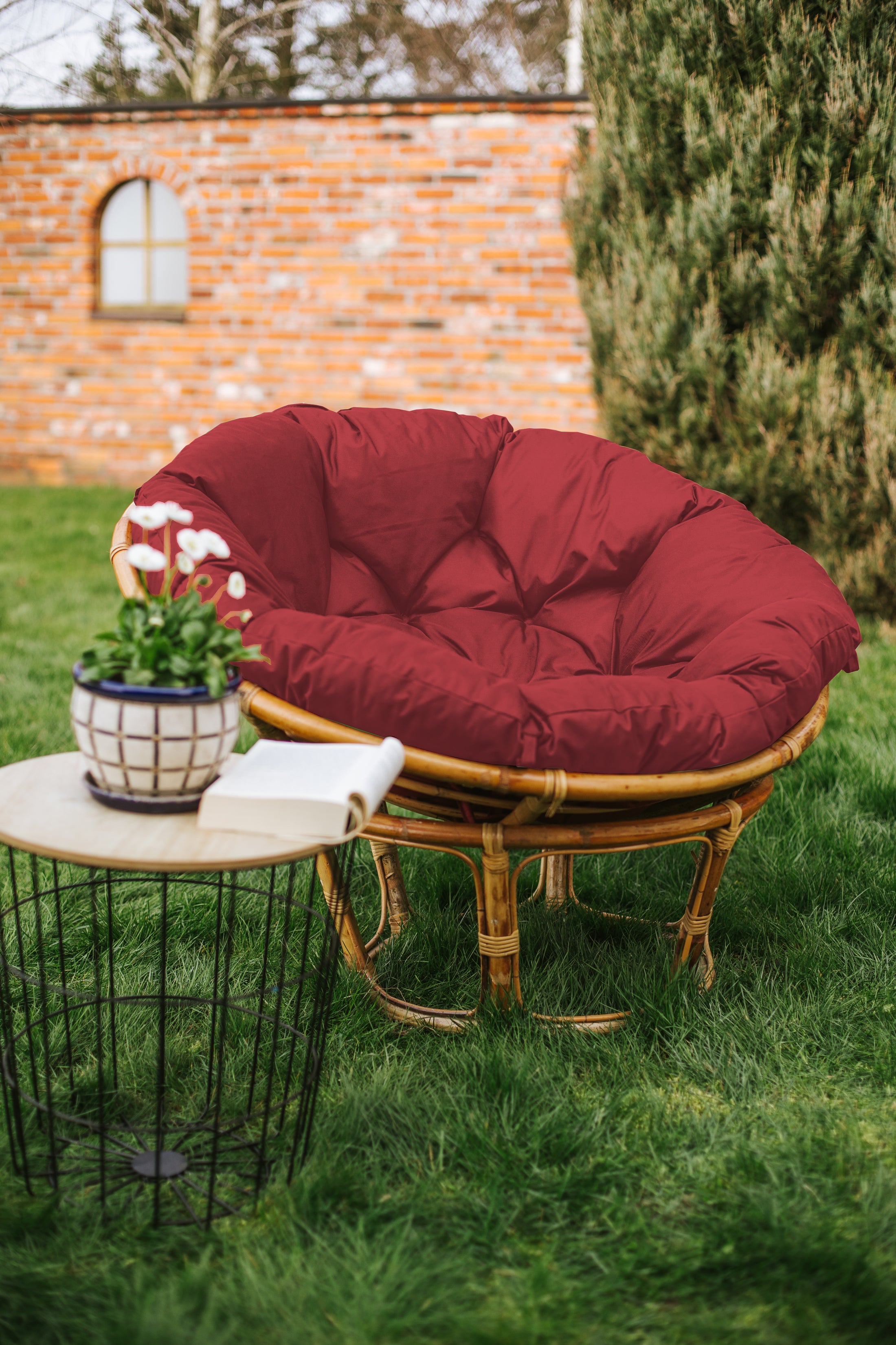 Papasan IMPERMEABILE Cuscino per la poltrona Papasan cuscino per sedia in rattan cuscino per poltrona trapuntato con passanti 