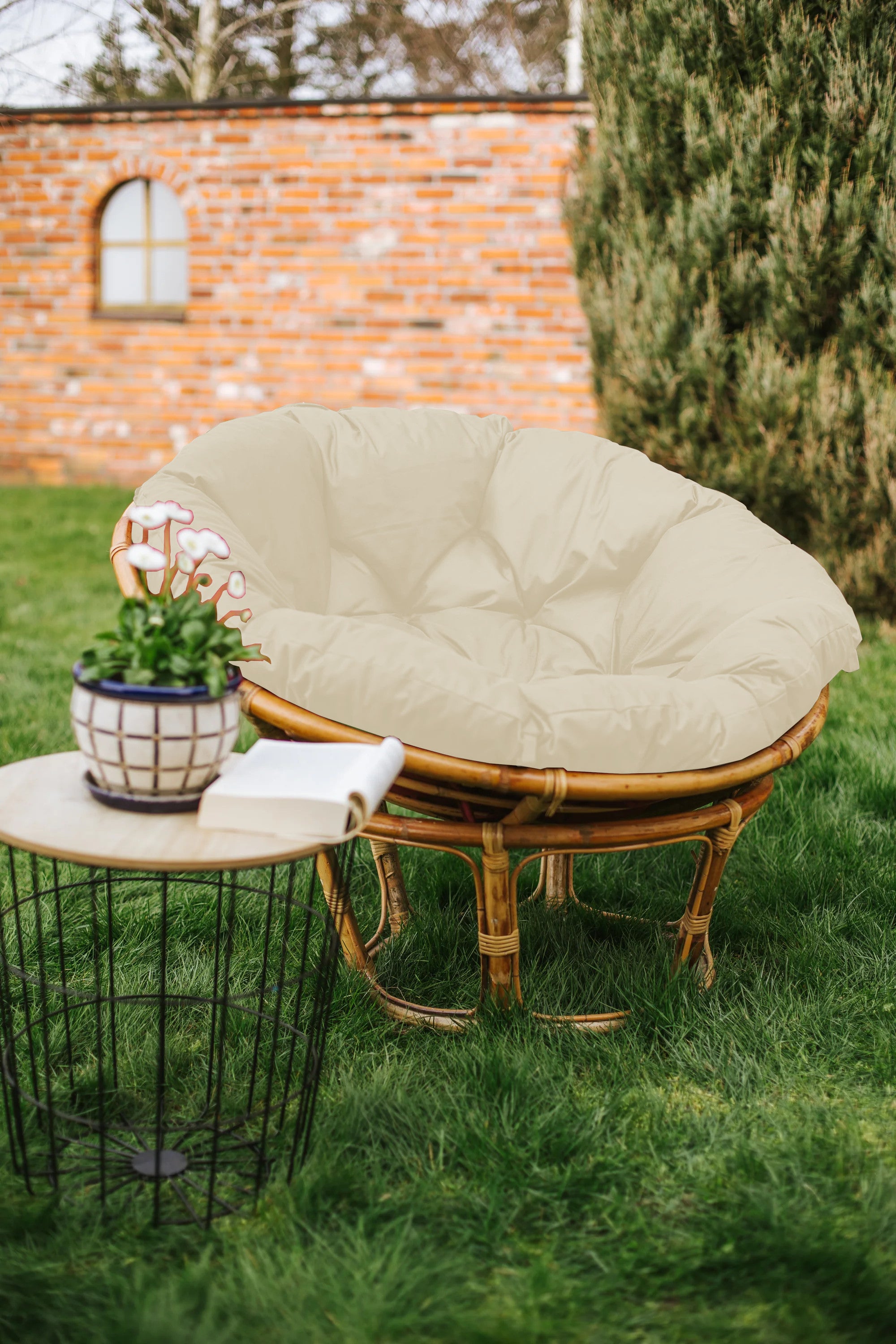 Papasan IMPERMEABILE Cuscino per la poltrona Papasan cuscino per sedia in rattan cuscino per poltrona trapuntato con passanti 