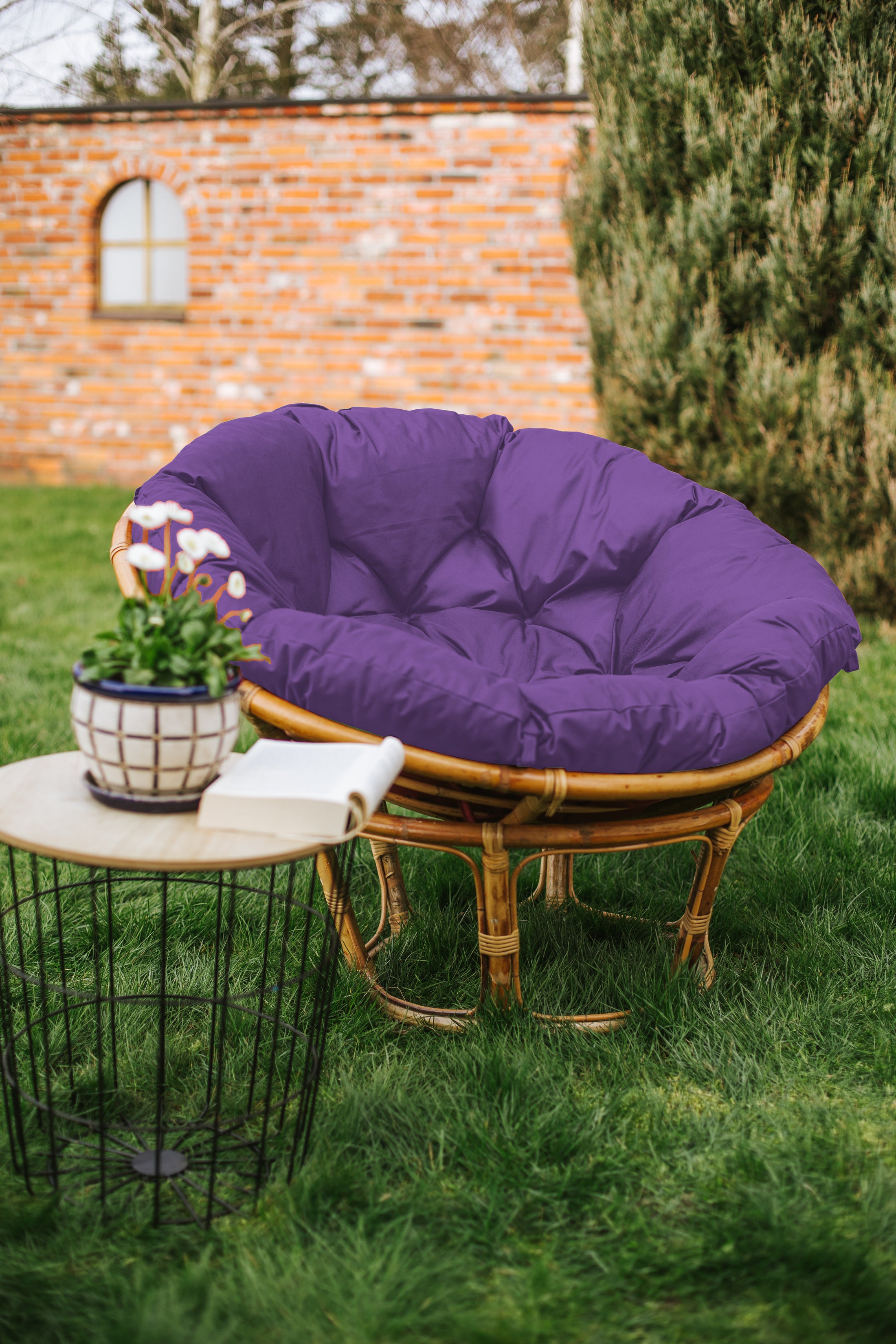 Papasan IMPERMEABILE Cuscino per la poltrona Papasan cuscino per sedia in rattan cuscino per poltrona trapuntato con passanti 