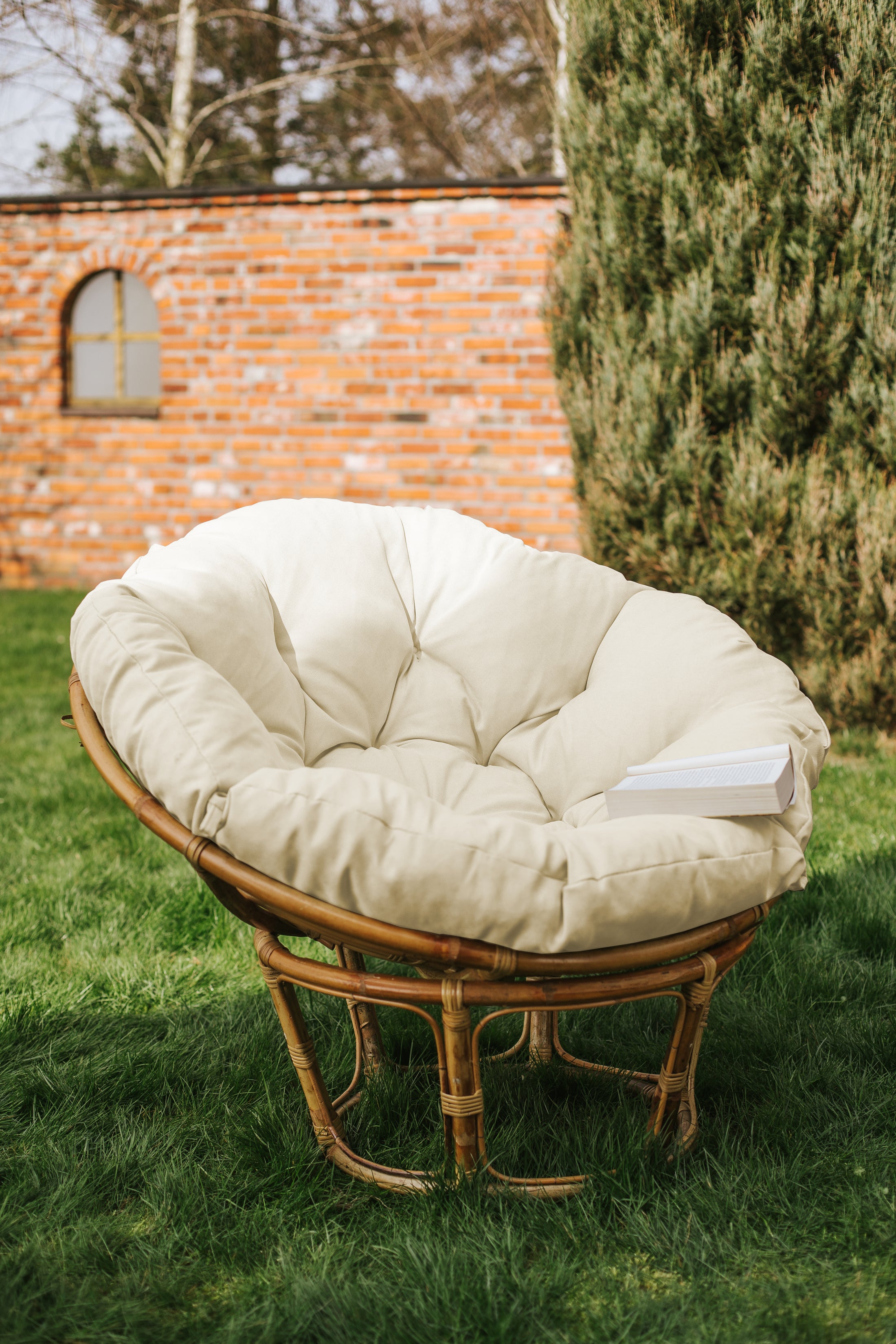 Coussin de fauteuil, coussin de jardin matelassé avec des boucles rondes