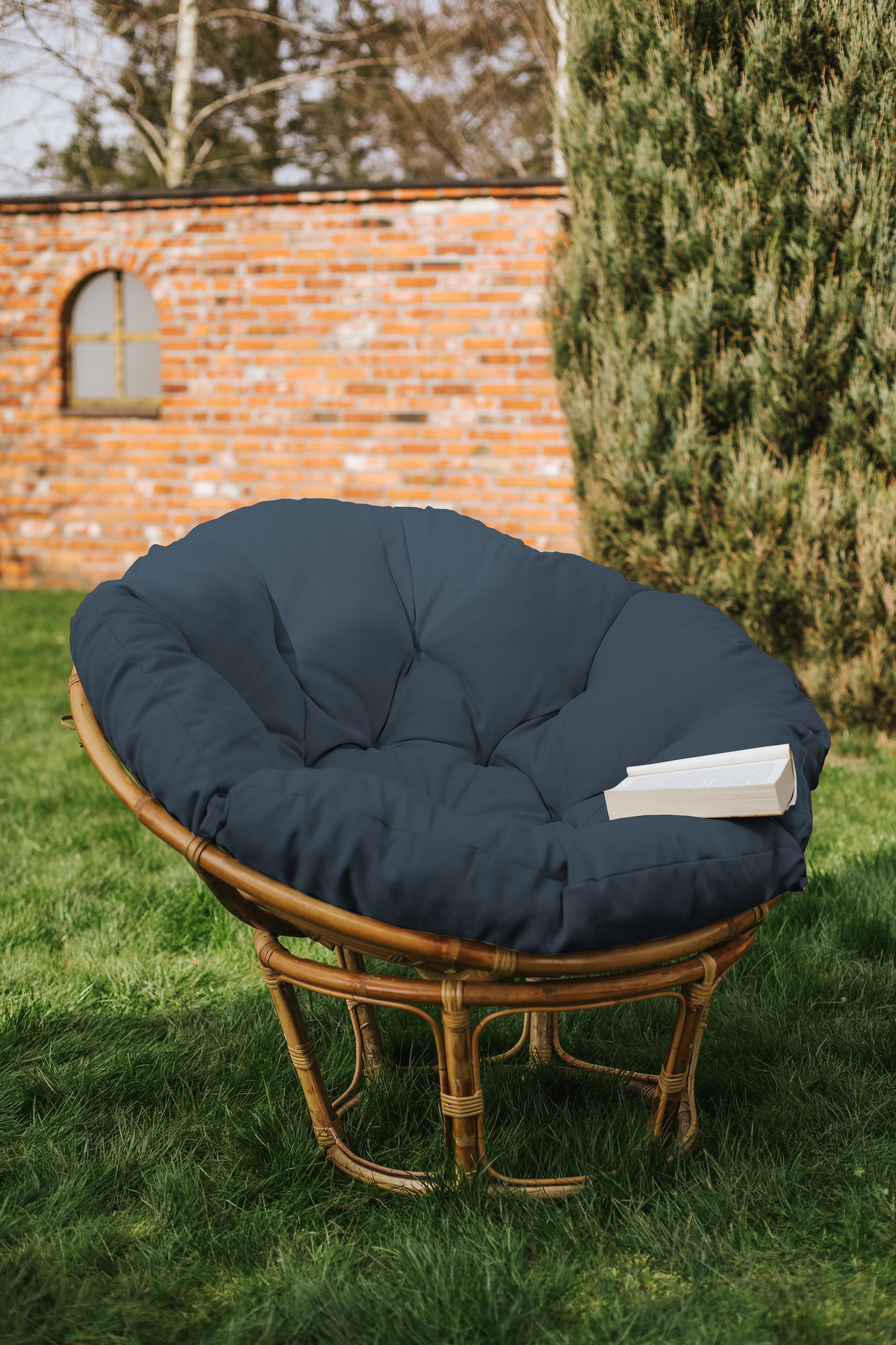 Coussin de fauteuil, coussin de jardin matelassé avec des boucles rondes