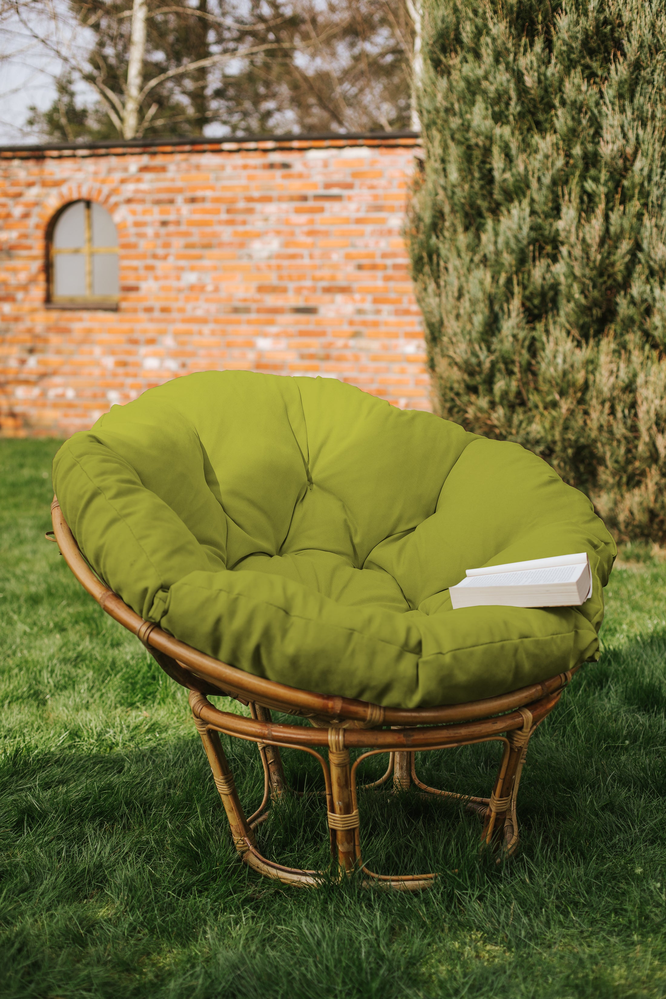 Coussin de fauteuil, coussin de jardin matelassé avec des boucles rondes