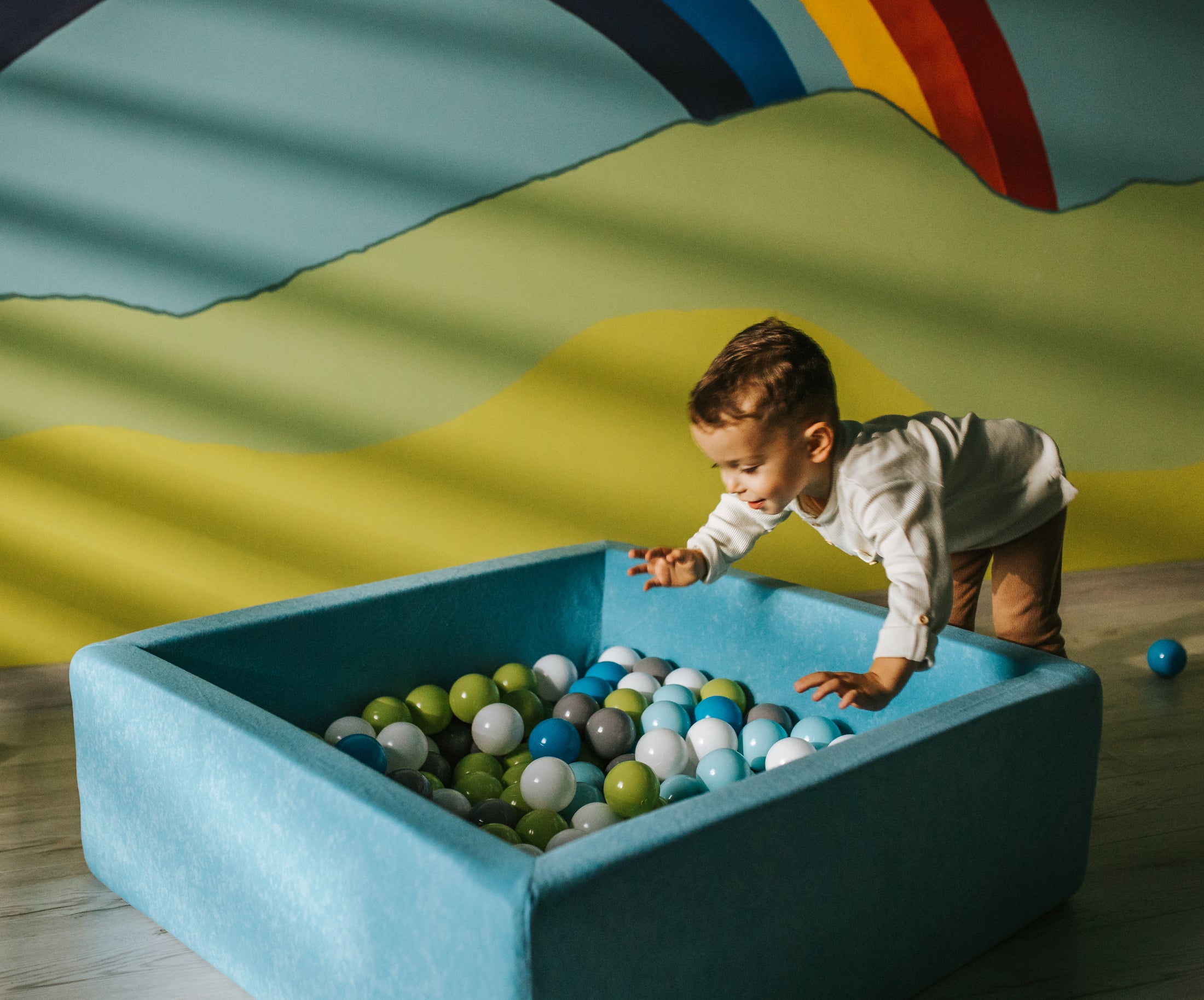 Ball pit ball pool fyrkantig mjuk för barn plastbollar leka biljard