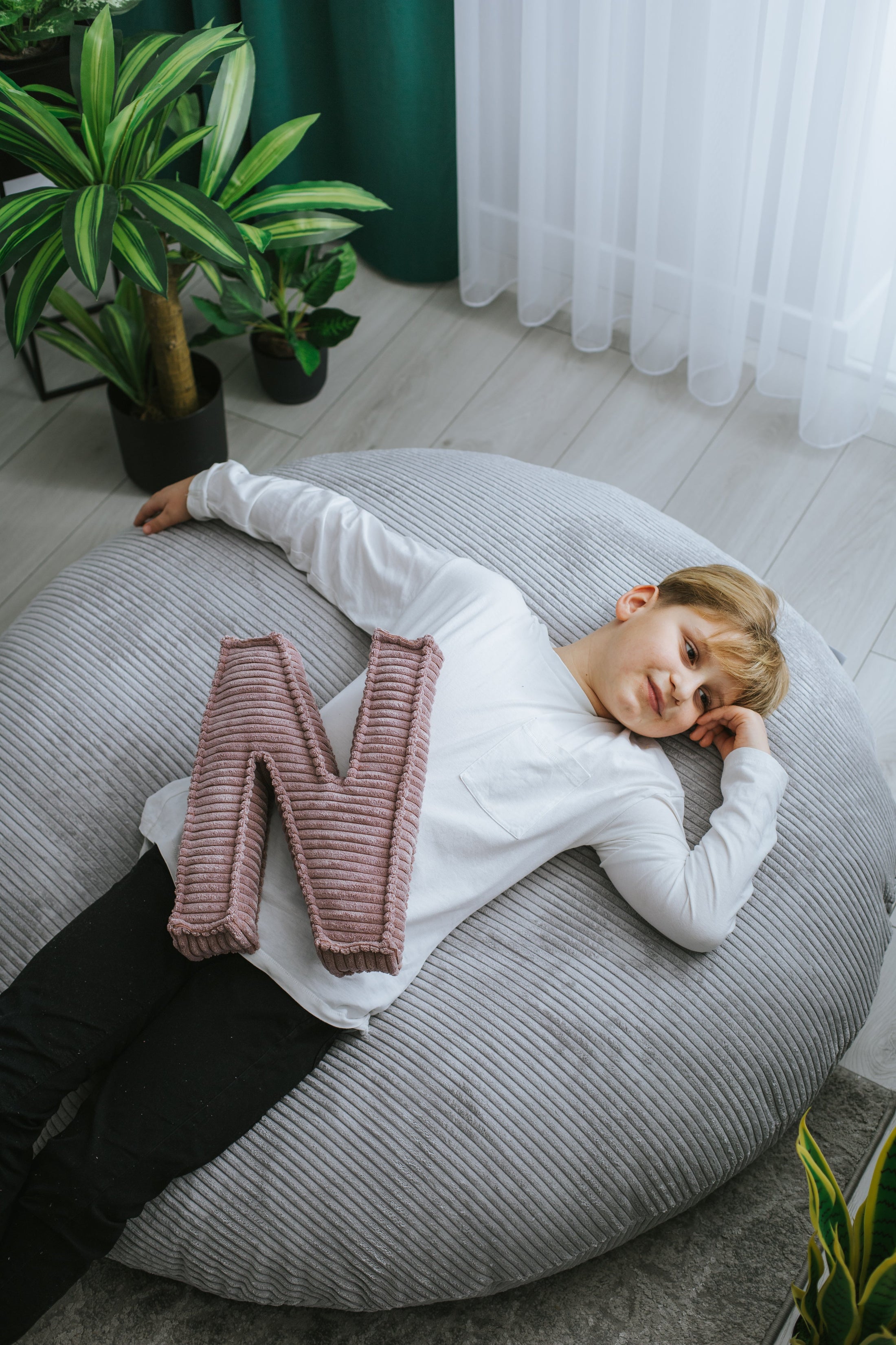 Sitzsack Beanbag Bodenkissen Cord - Sitzsack zum Entspannen im Wohnzimmer, auf der Terrasse und im Garten