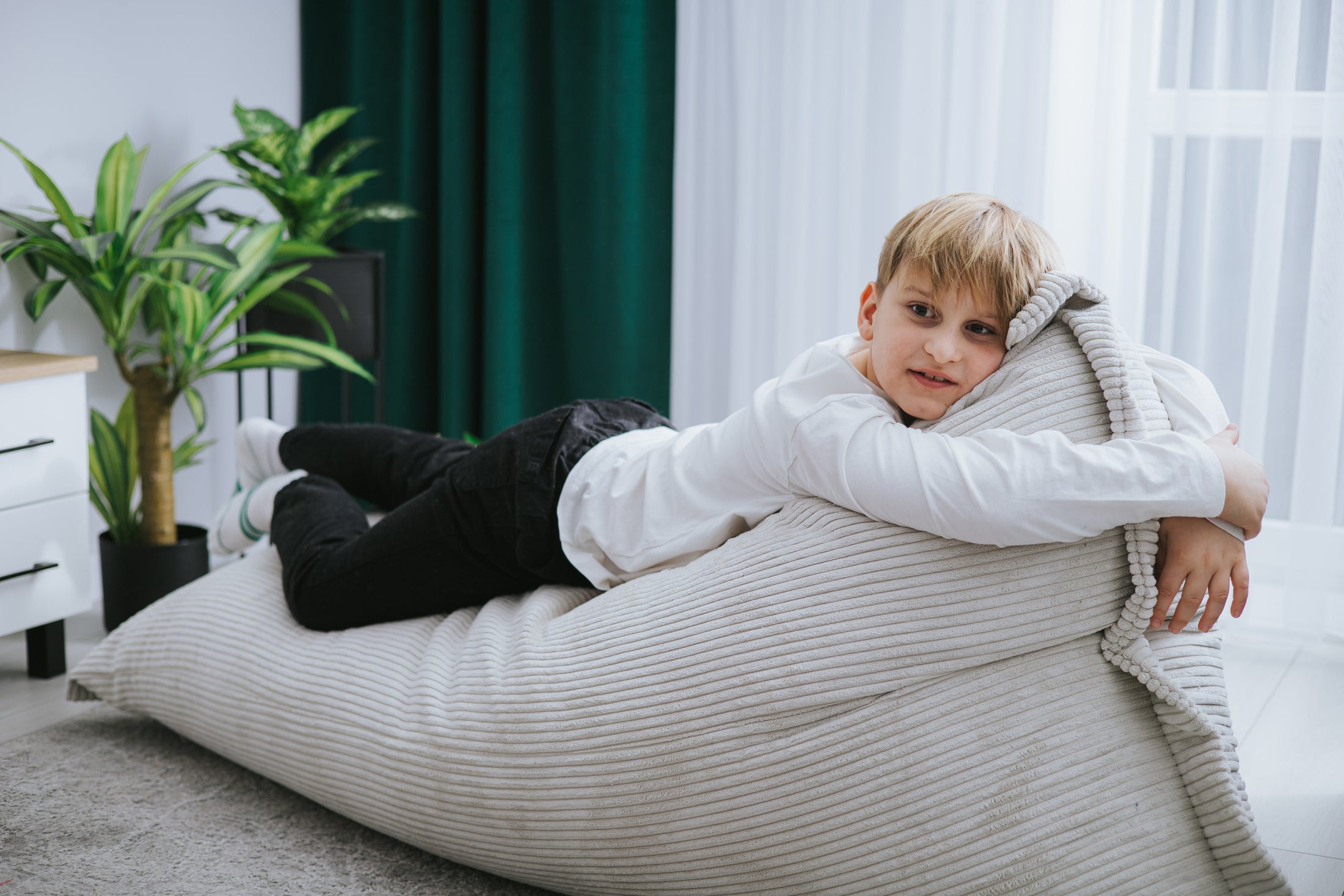 Pouf poire Pouf géant Coussin de siège Coussin de jardin Coussin de sol pour s'allonger et s'asseoir Fauteuil relax imperméable pour enfants et adultes