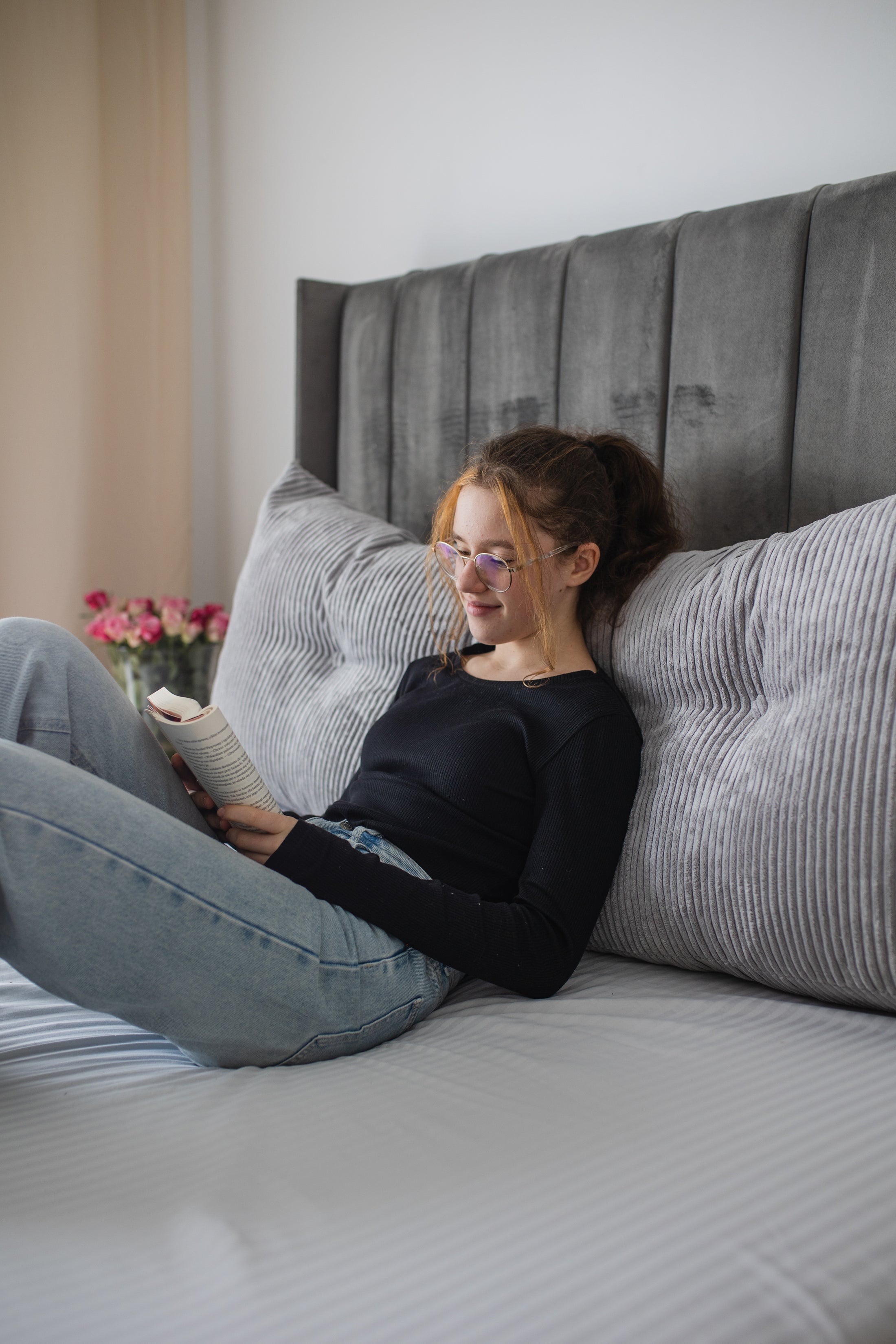 Kopfstütze aus Cord - perfekt für lange Abende - eine neue Ebene der Entspannung im Schlafzimmer