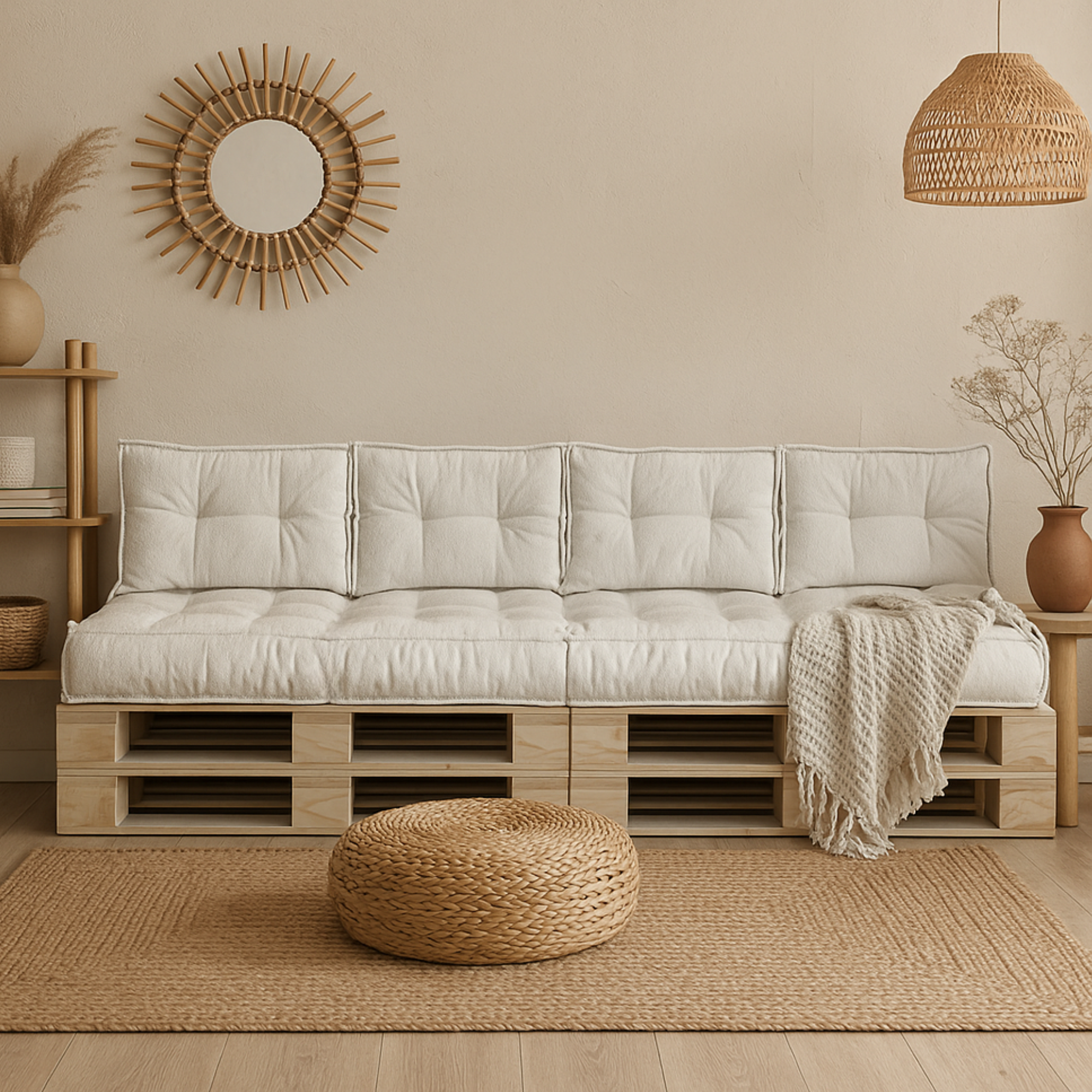 Coussin de mobilier de jardin Aspen - Tissu bouclé doux et résistant, parfait pour les meubles de jardin et en rotin dans le jardin et sur la terrasse