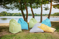 Cargar la imagen en la vista de la galería, Pouffe Sitzsack Beanbag Banane STRIPE Wasserabweisend OEKO-TEX® 100
