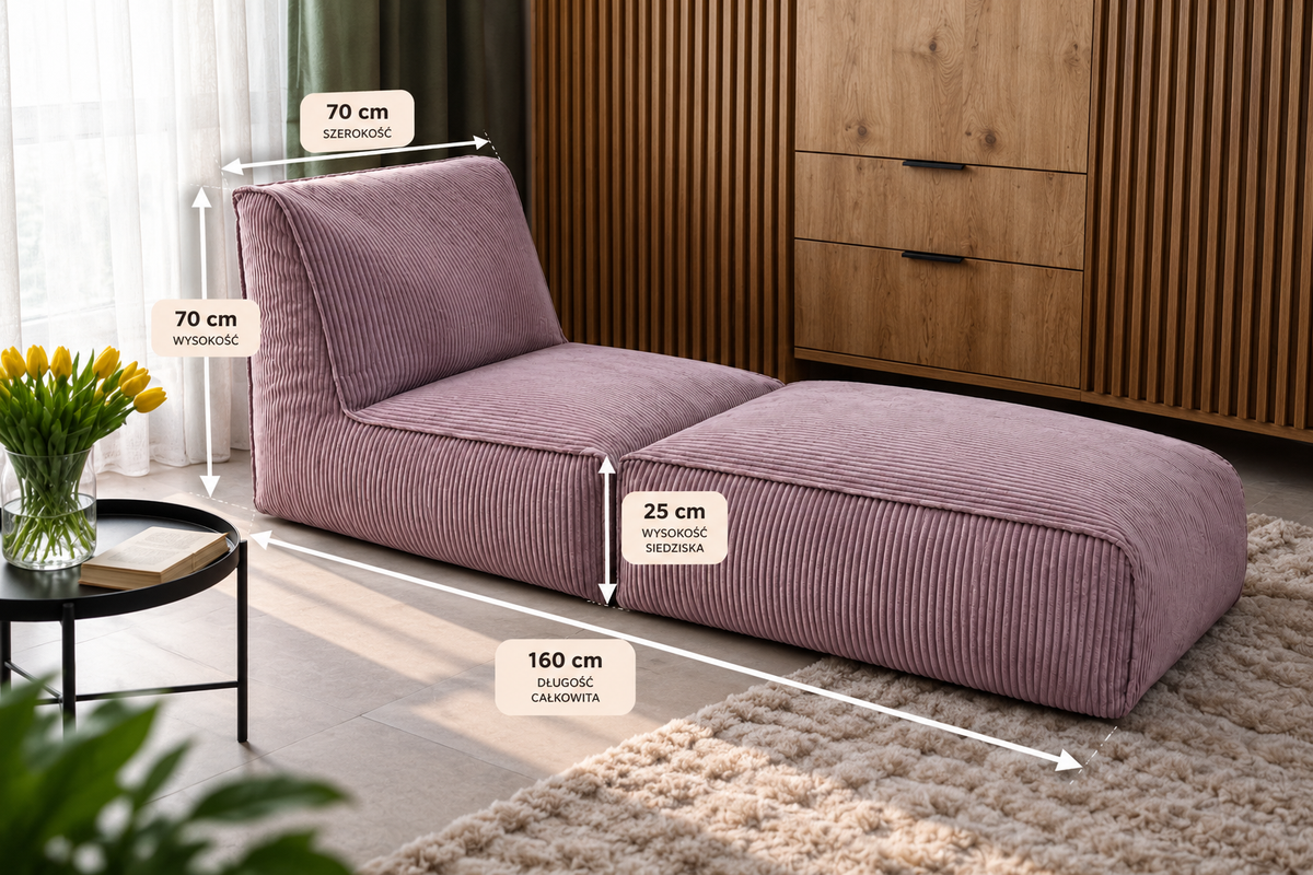 CORD Fauteuil Convertible 2-en-1 – Velours Côtelé