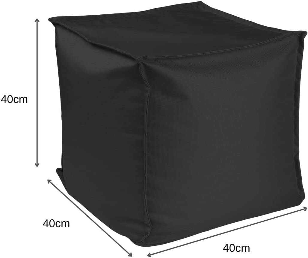 Pouf poggiapiedi 40x40x40cm idrorepellente con riempimento 